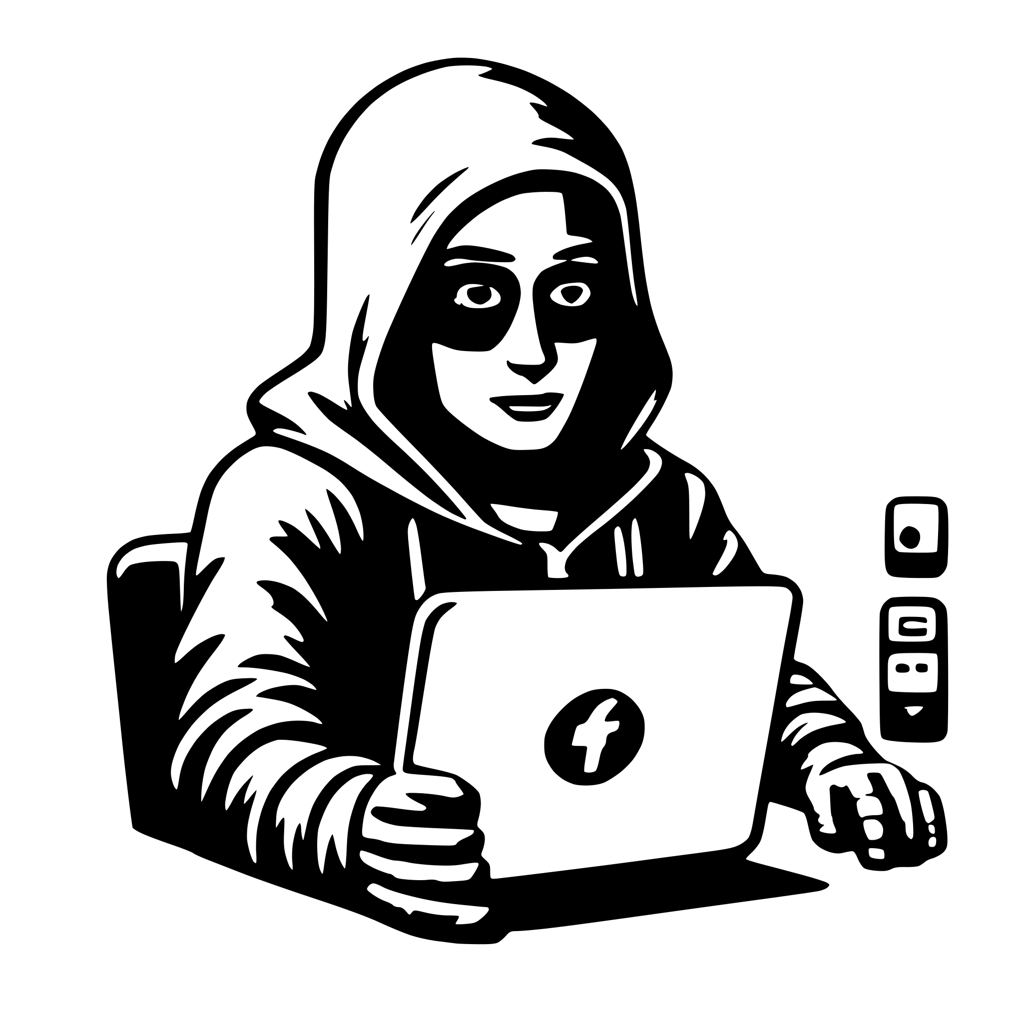 AI-generated SVG of a hacker
