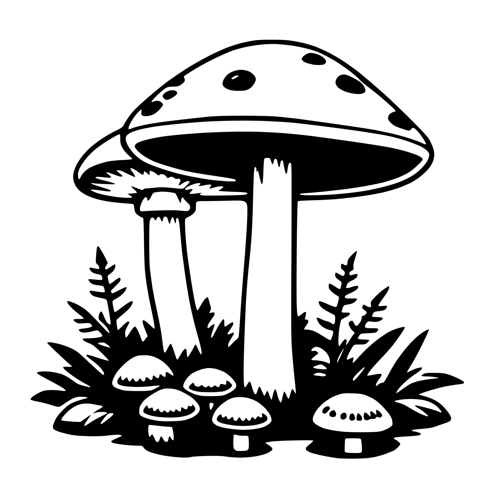 AI-generated SVG of 'forest mushrooms'