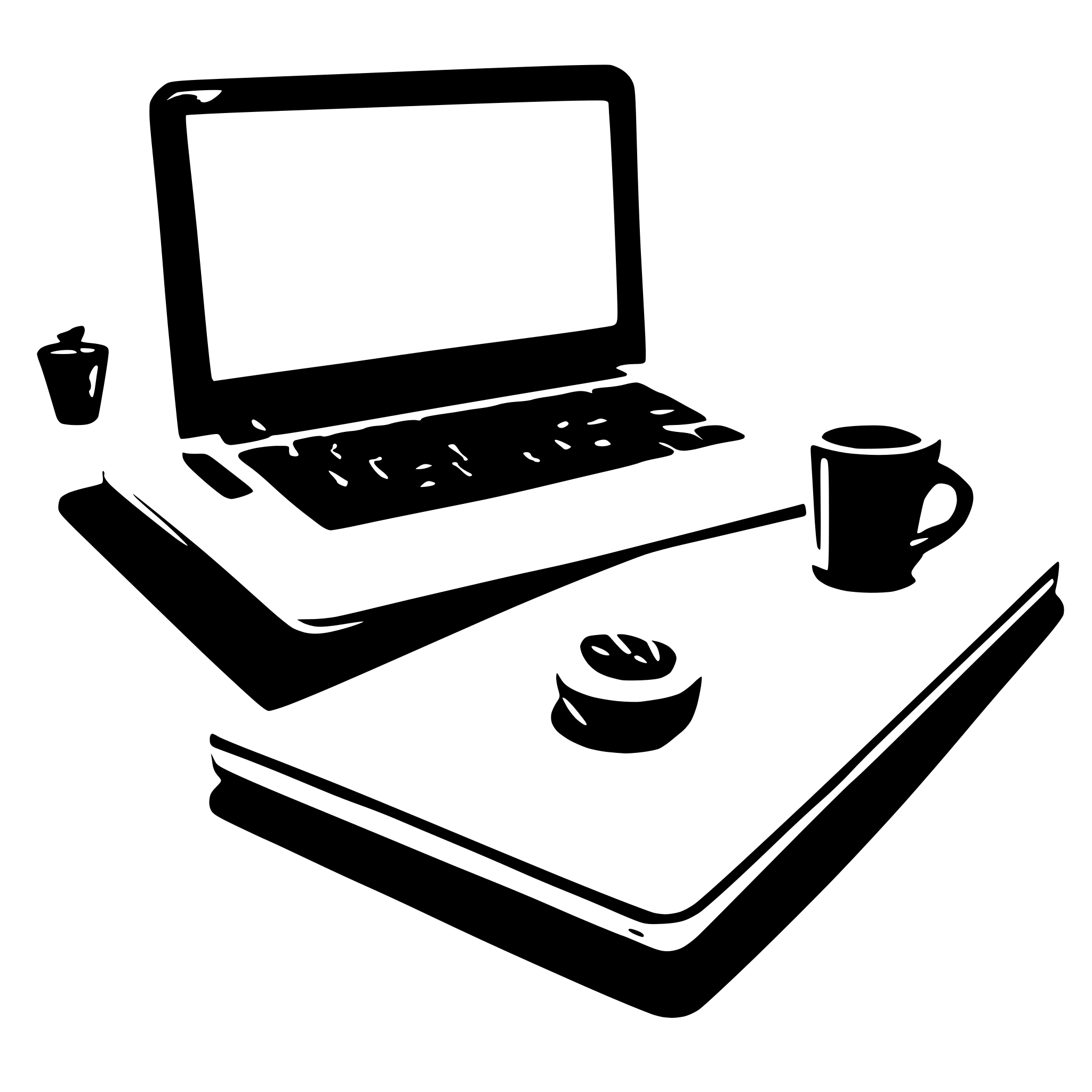 AI-generated SVG of a A sleek laptop open on a modern desk with a cup of coffee beside it. AI-generated SVG of a A sleek laptop open on a modern desk with a cup of coffee beside it.
