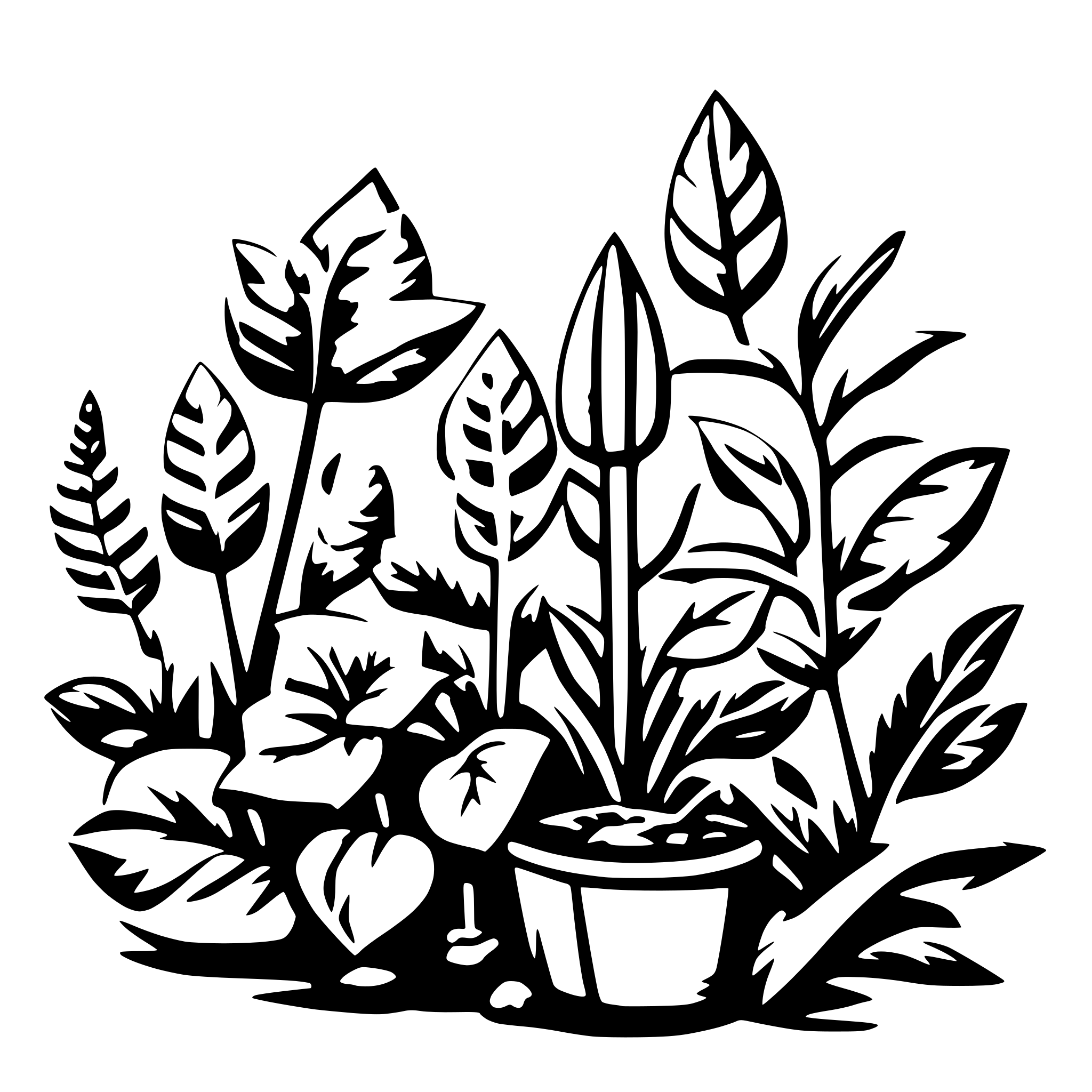 AI-generated SVG of a group of different plants