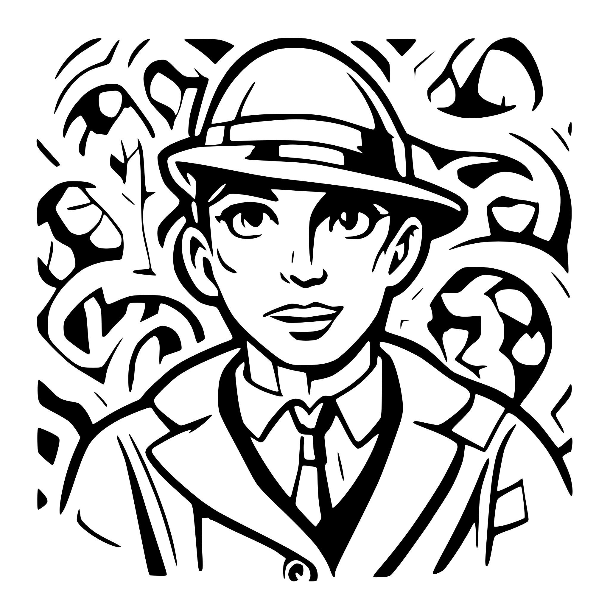 AI-generated SVG of a peaky blinders