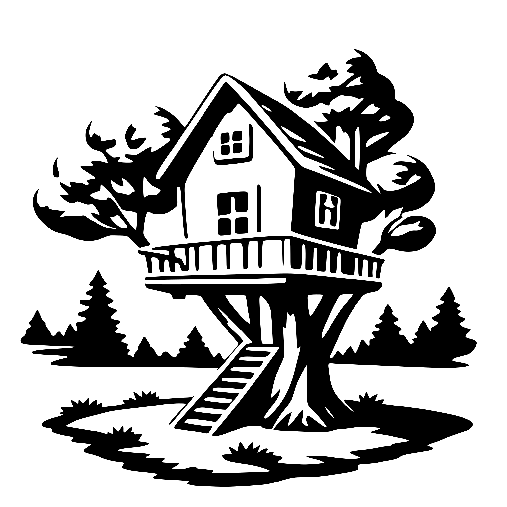 AI-generated SVG of 'treehouse'