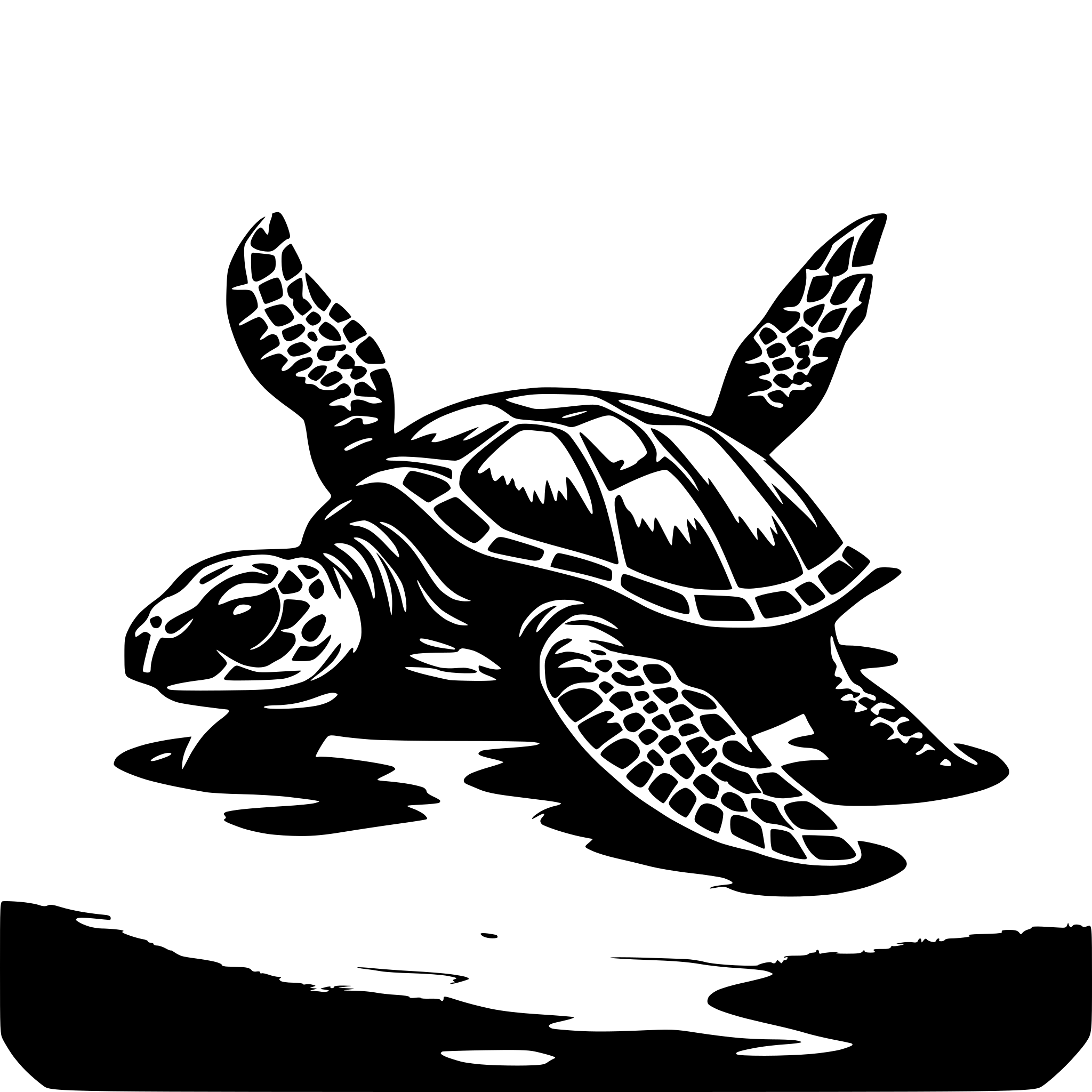 AI-generated SVG of a sea turtle in ocean