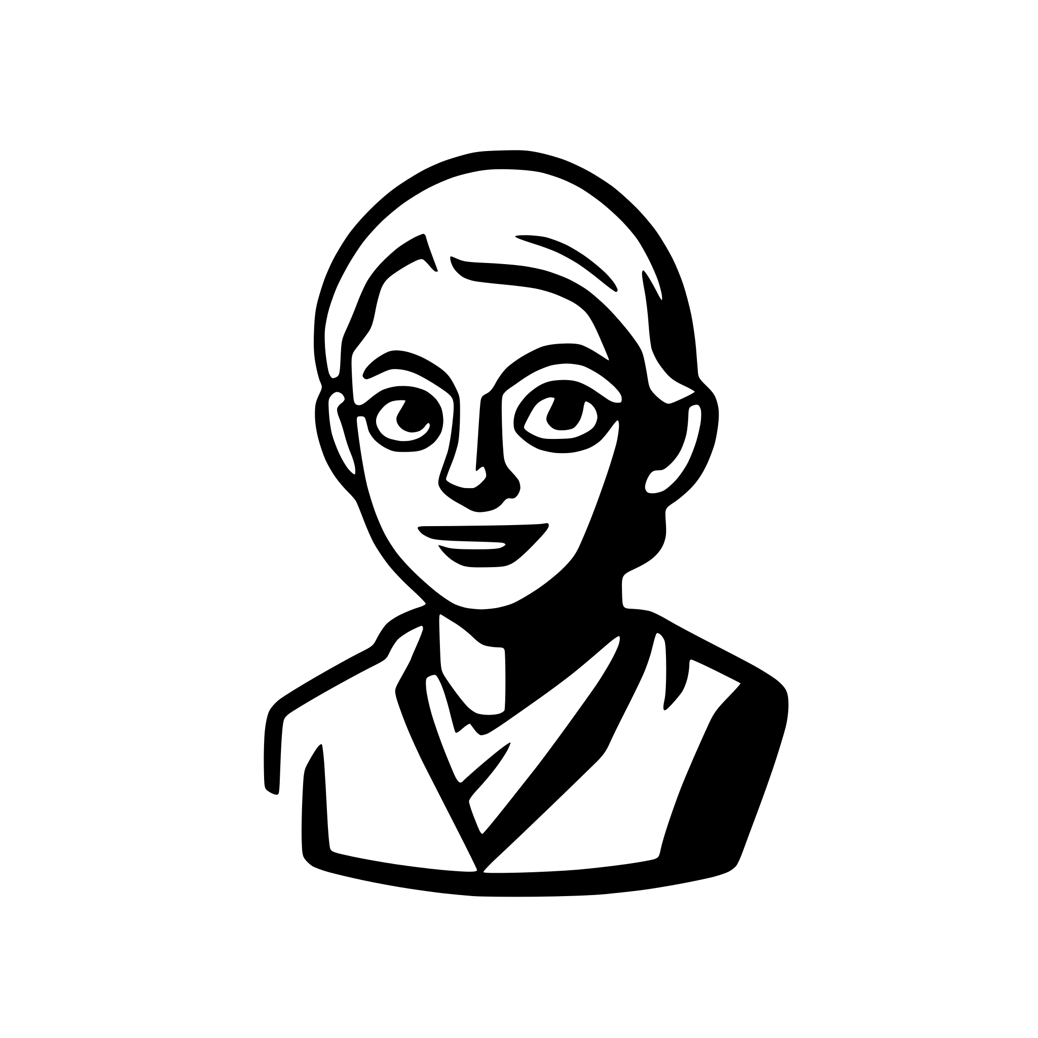 AI-generated SVG of 'Old person bust, generic, abstract racially neutral, frontal'
