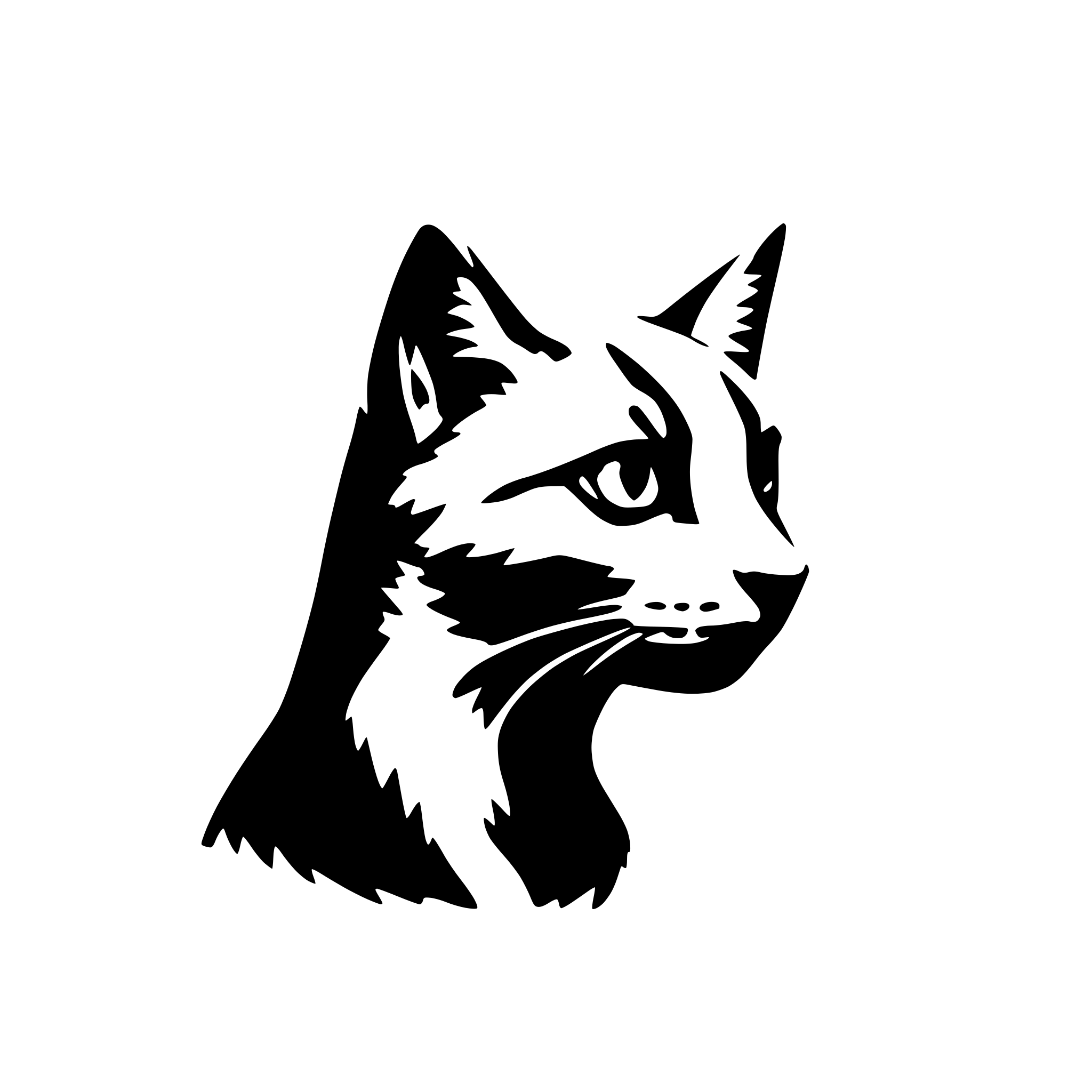 AI-generated SVG of a a cat looking to the right