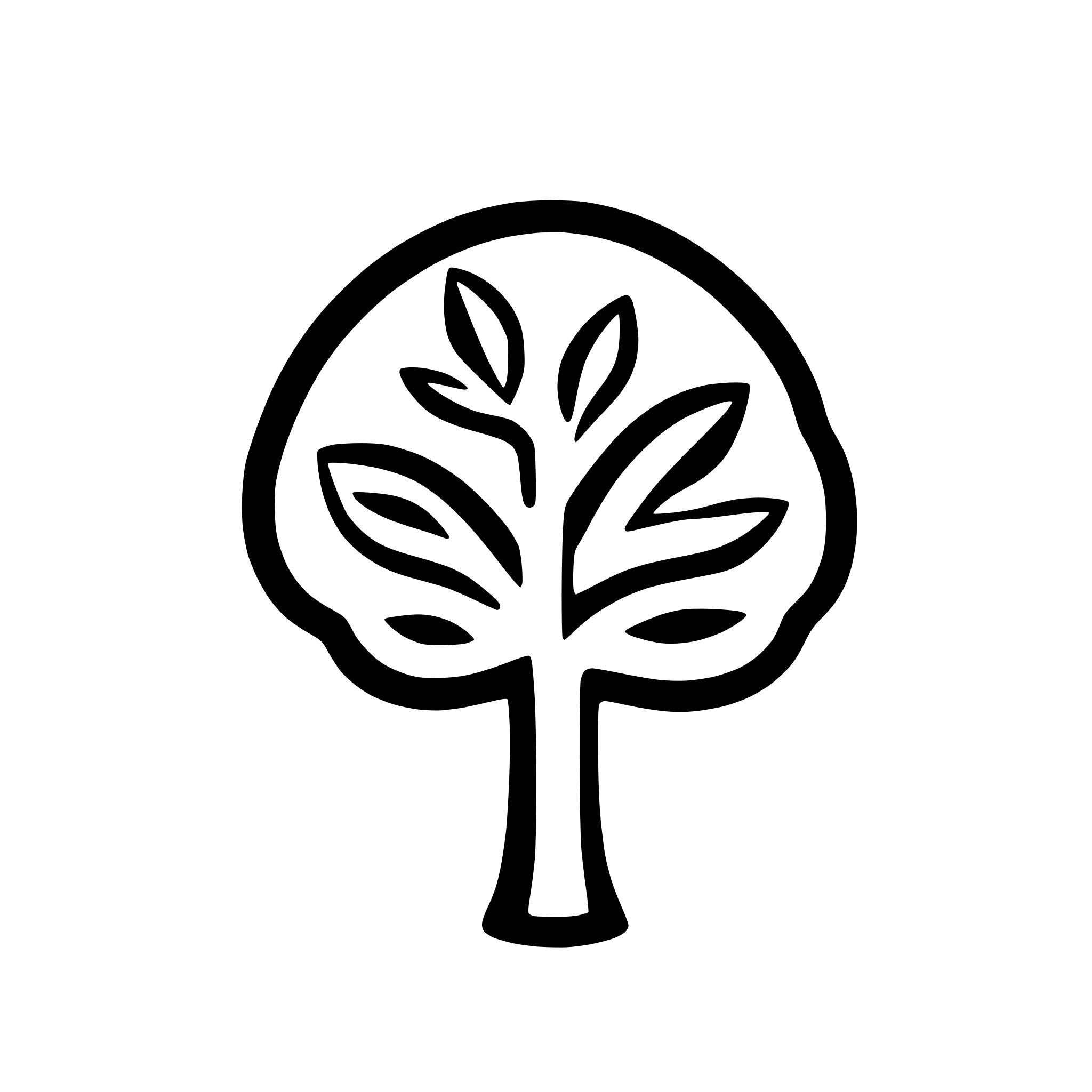 AI-generated SVG of 'An icon of a tree. Just showing the outline shape of the branches with leaves. No specific leaf, branch, or bark details'