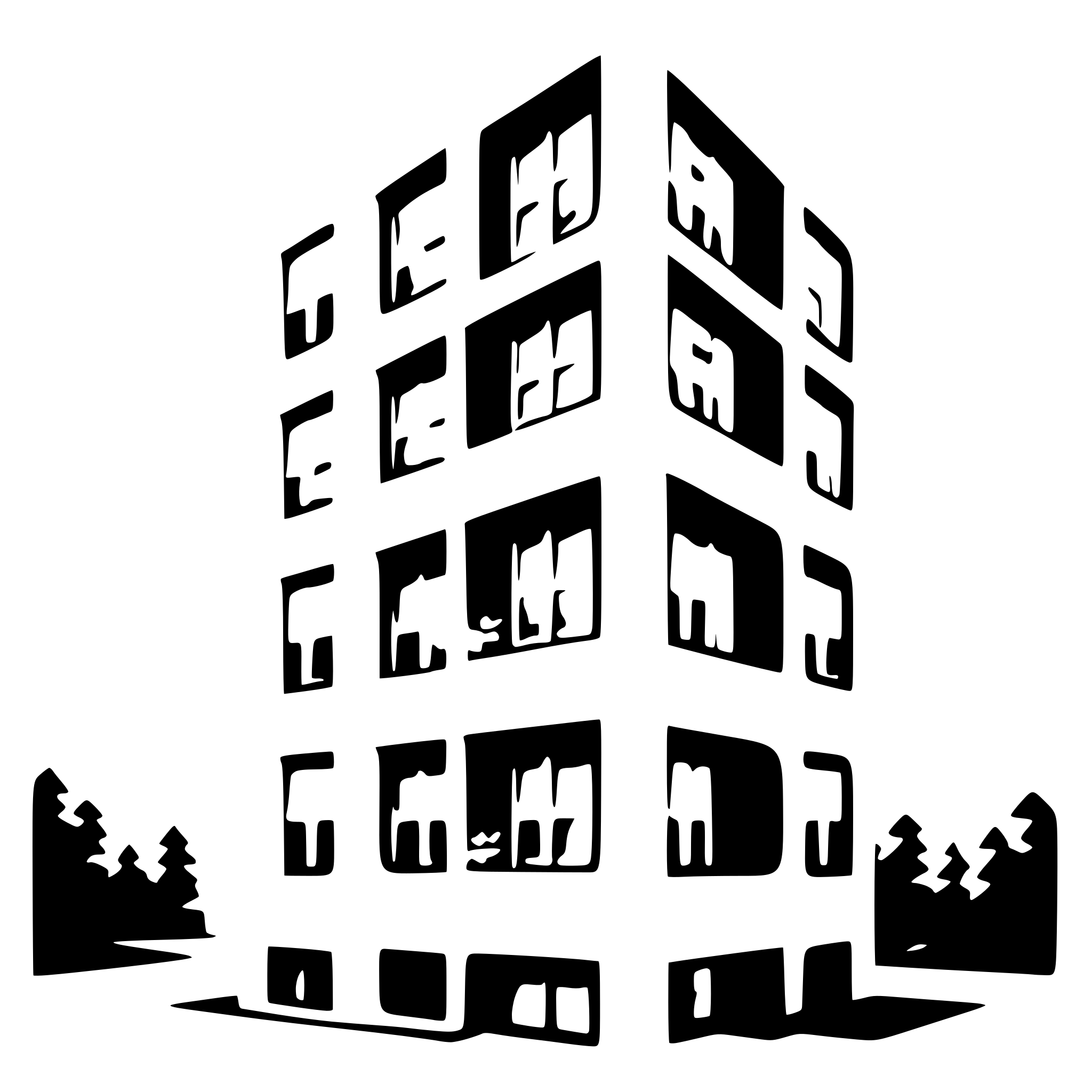 AI-generated SVG of a Simple rectangle representing an apartment building with 6 windows.