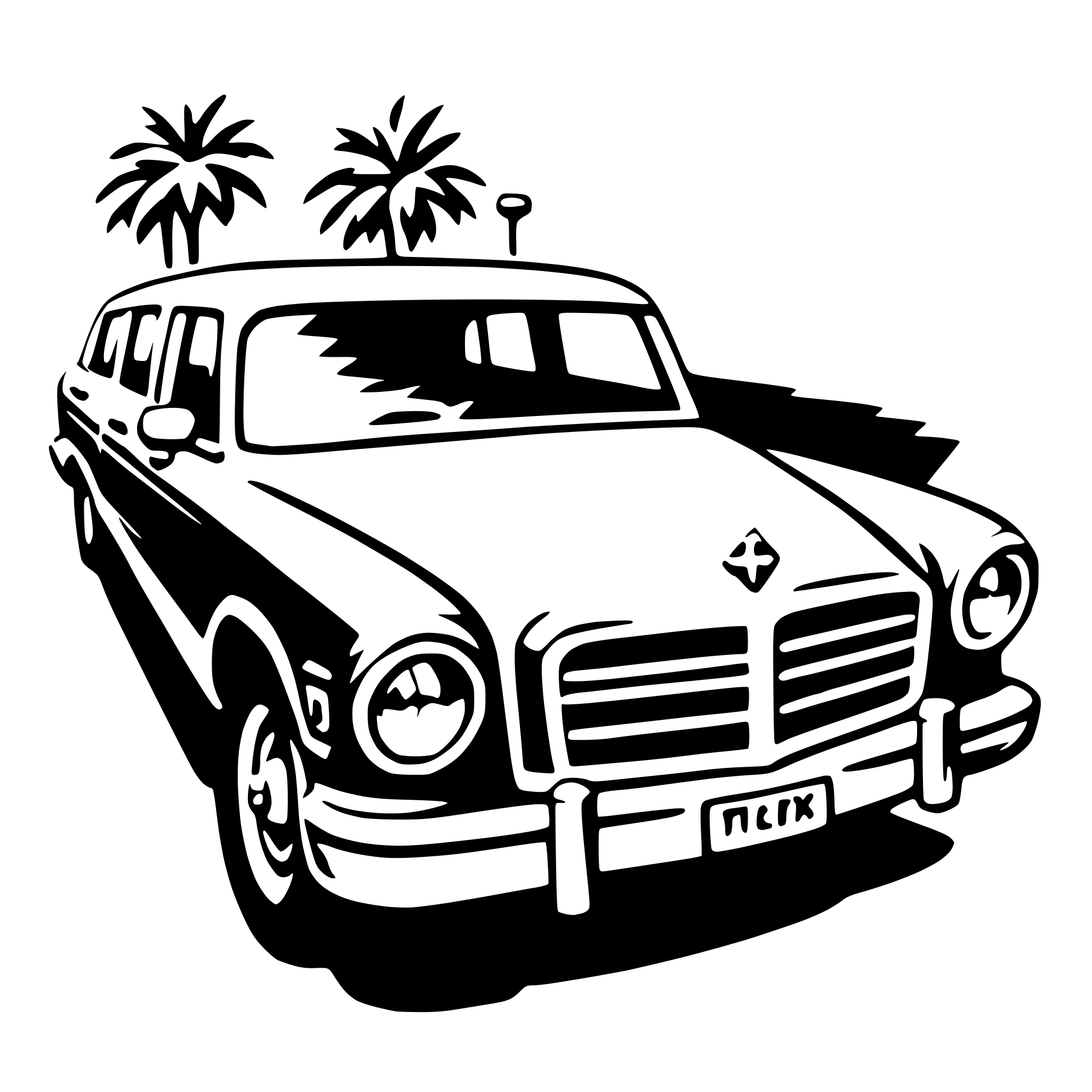 AI-generated SVG of a limousine