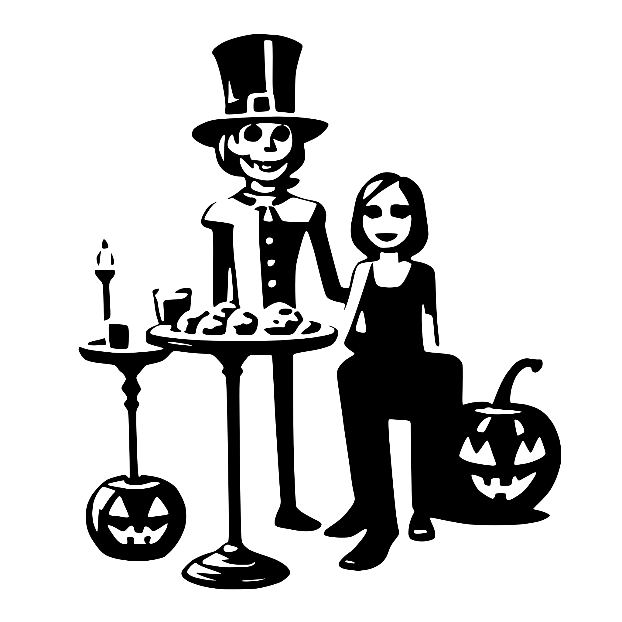 AI-generated SVG of a halloween party