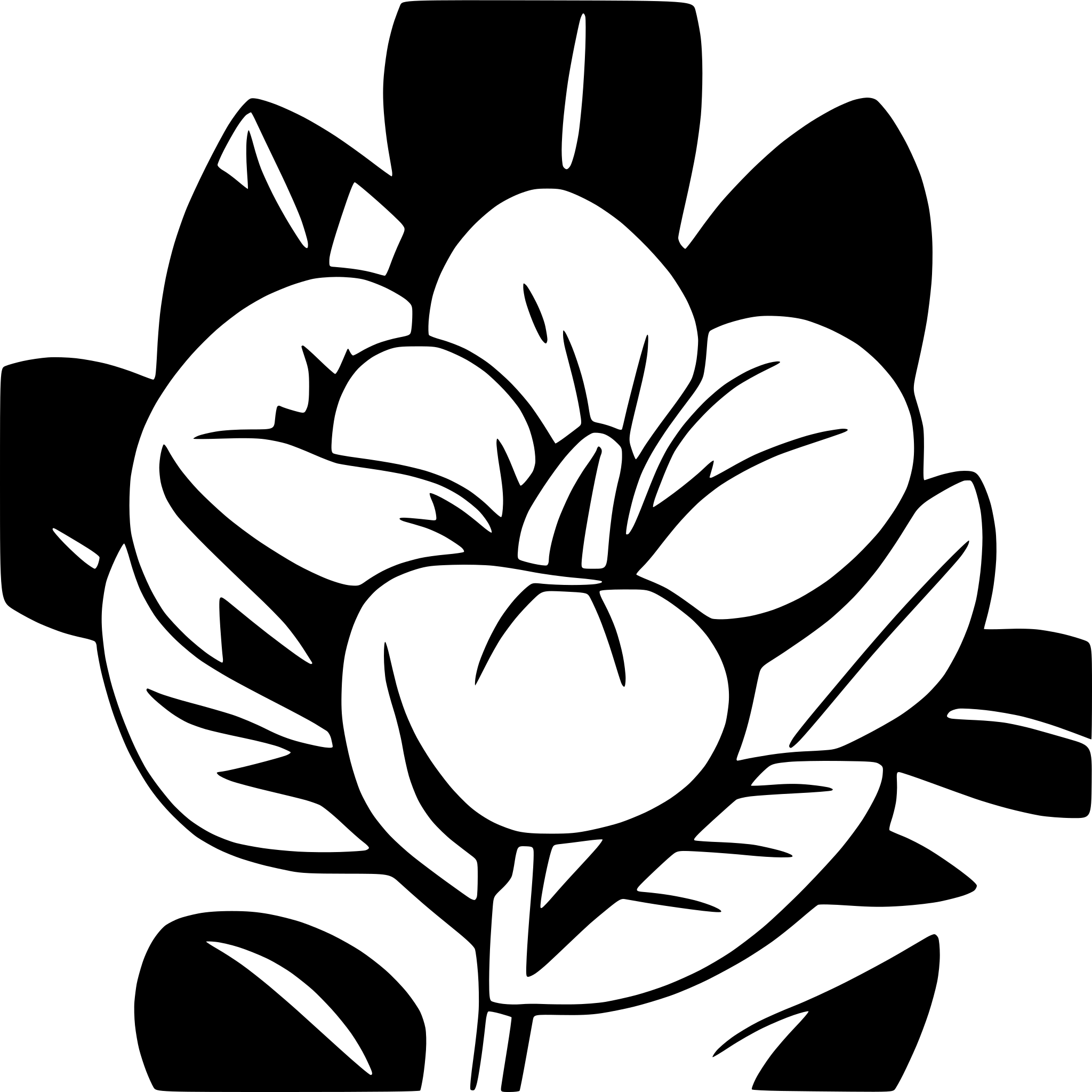 AI-generated SVG of a frangipani flower with leaves