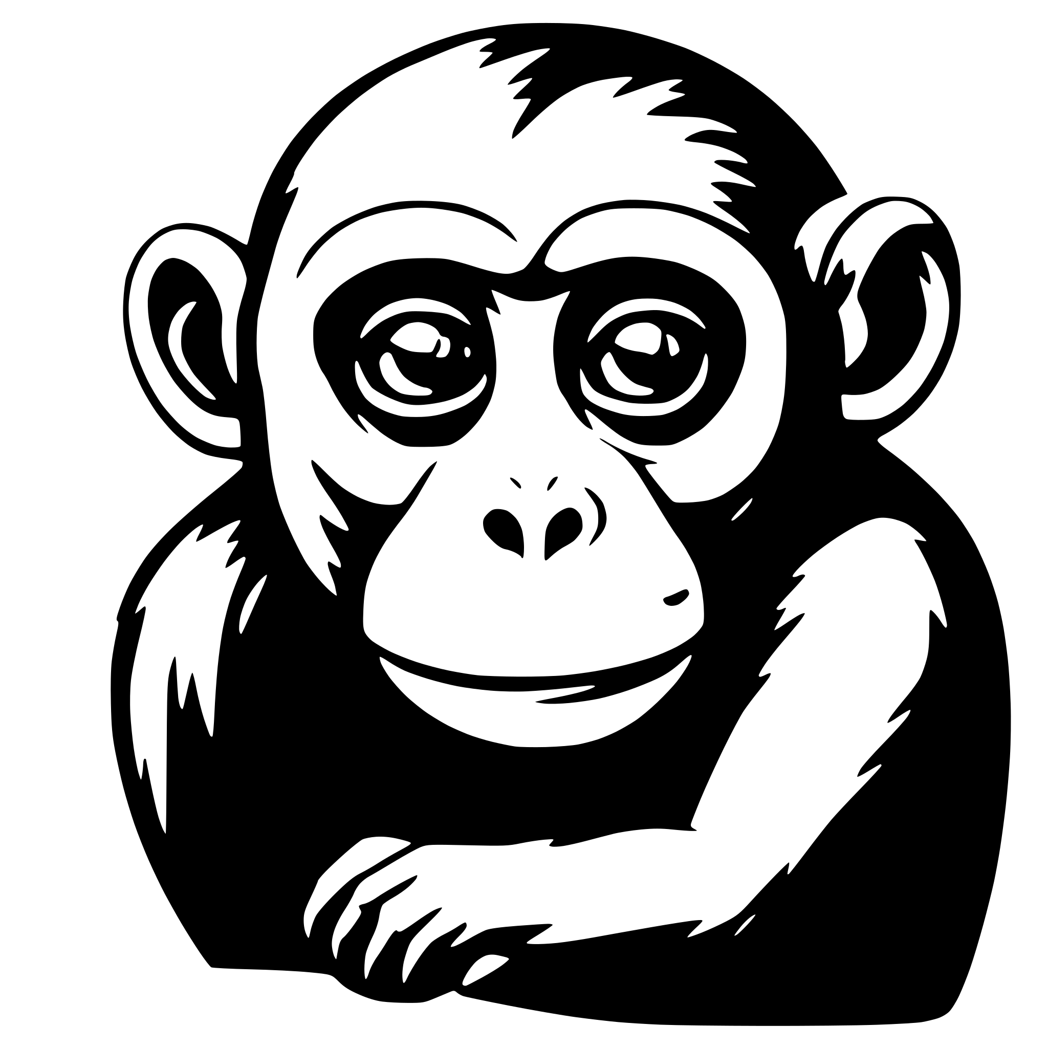 AI-generated SVG of a sad monkey