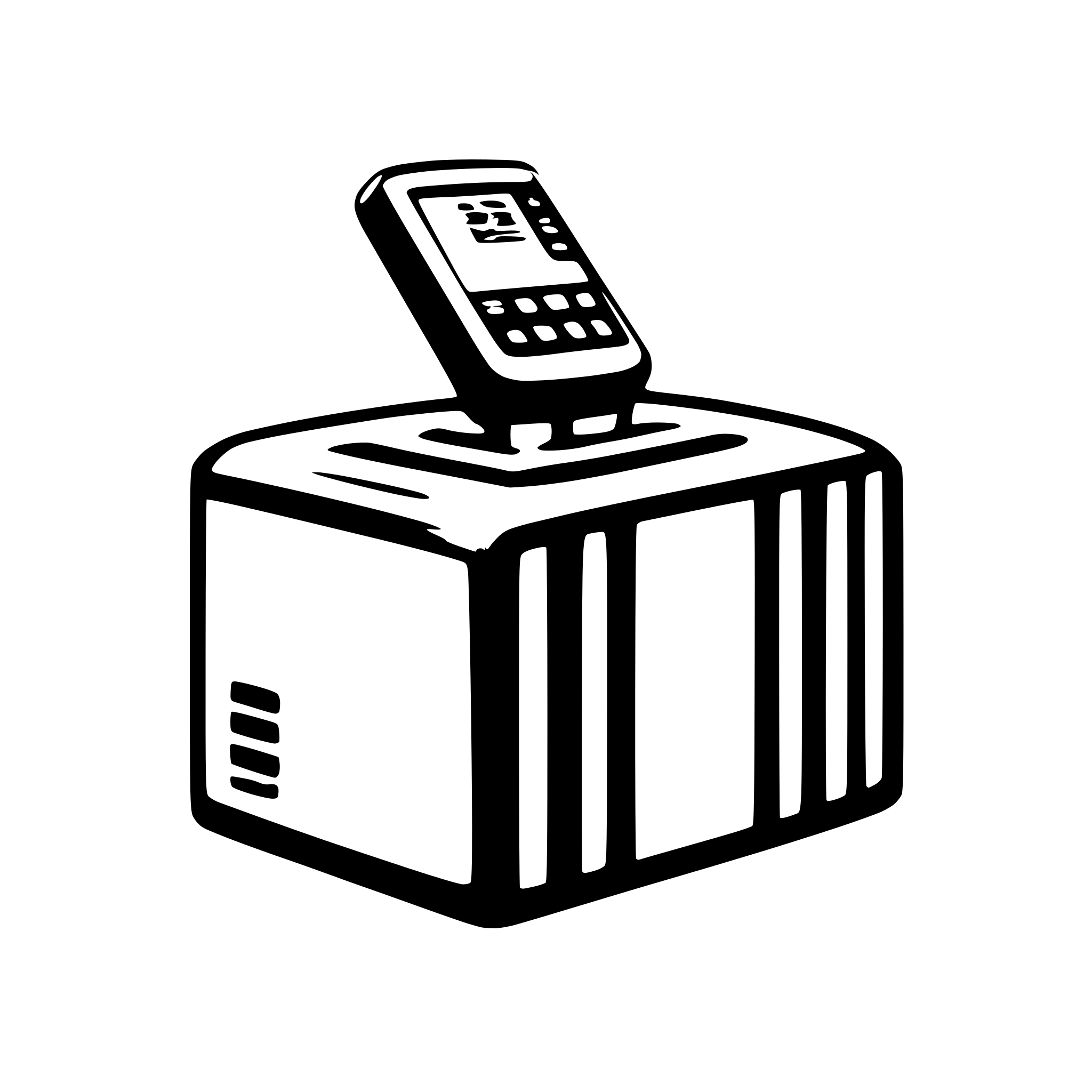 AI-generated SVG of a a manual barcodescanner scanning a parcel AI-generated SVG of a a manual barcodescanner scanning a parcel