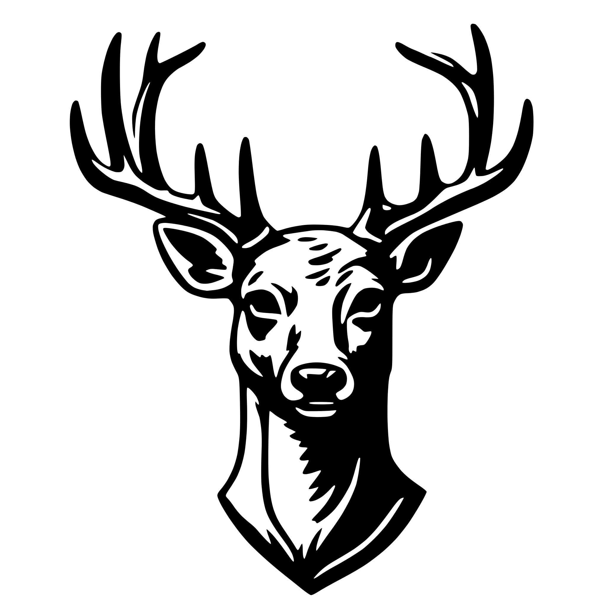 AI-generated SVG of 'Deer fish antlers'