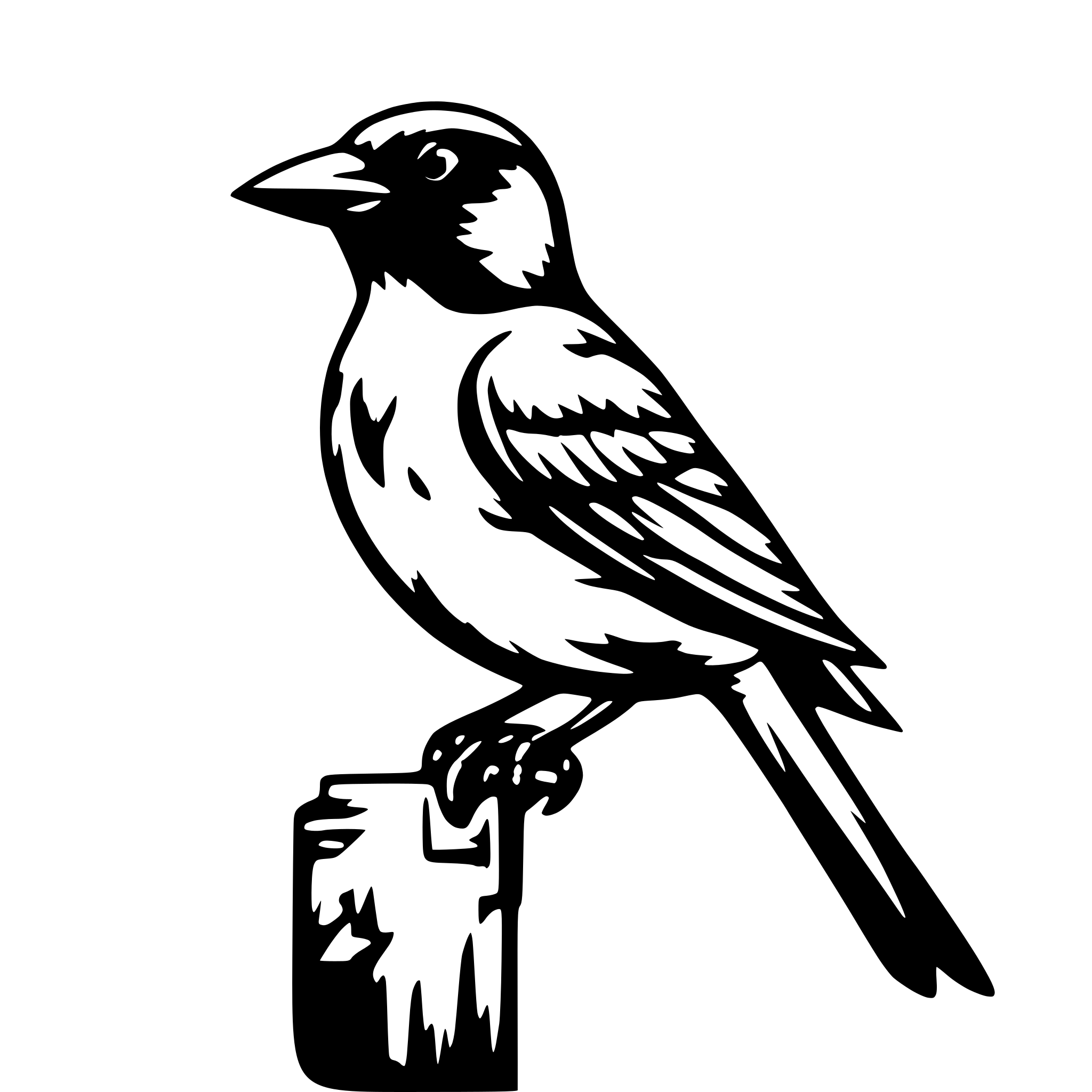AI-generated SVG of 'oriole bird, clean line'