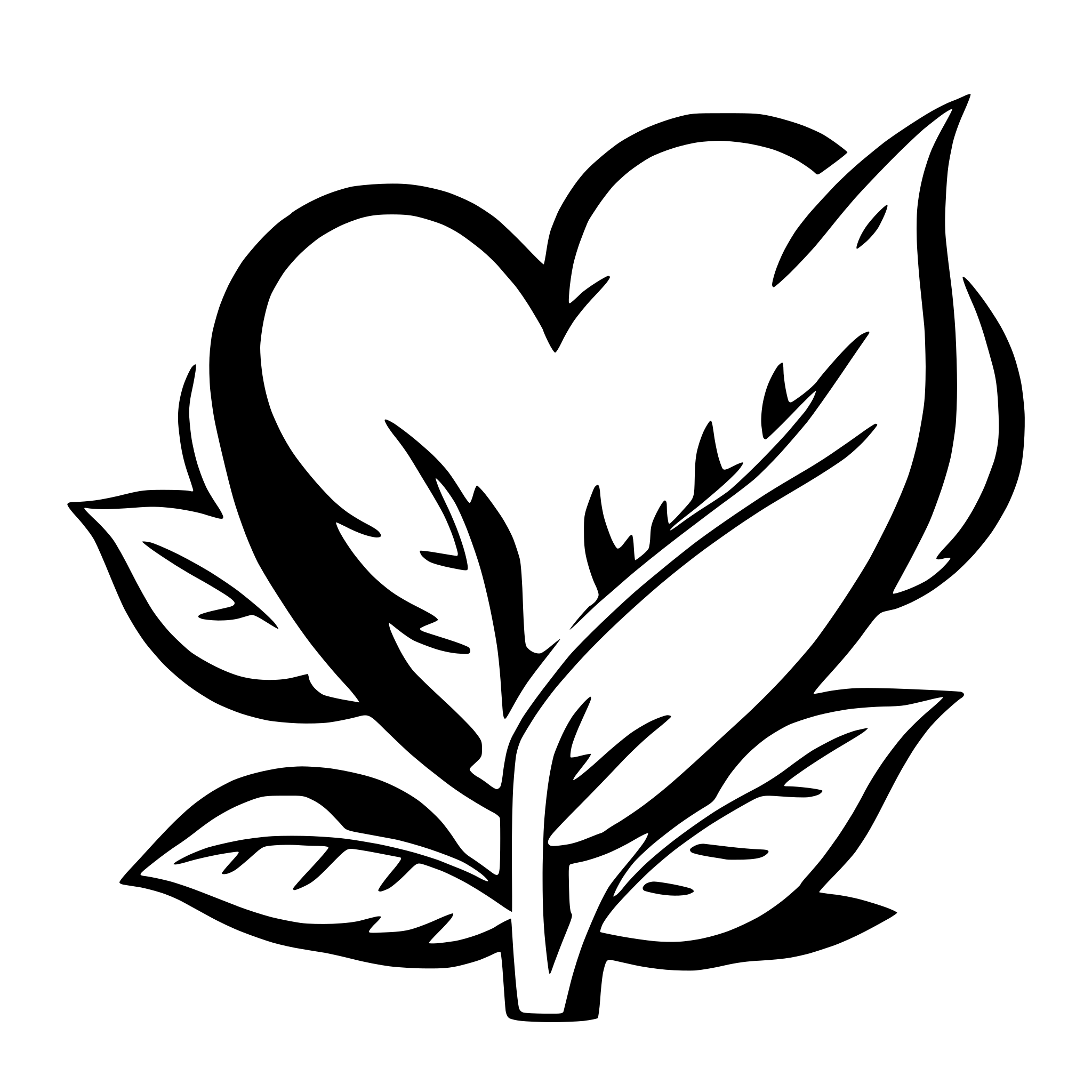 AI-generated SVG of a heart-shaped leaves