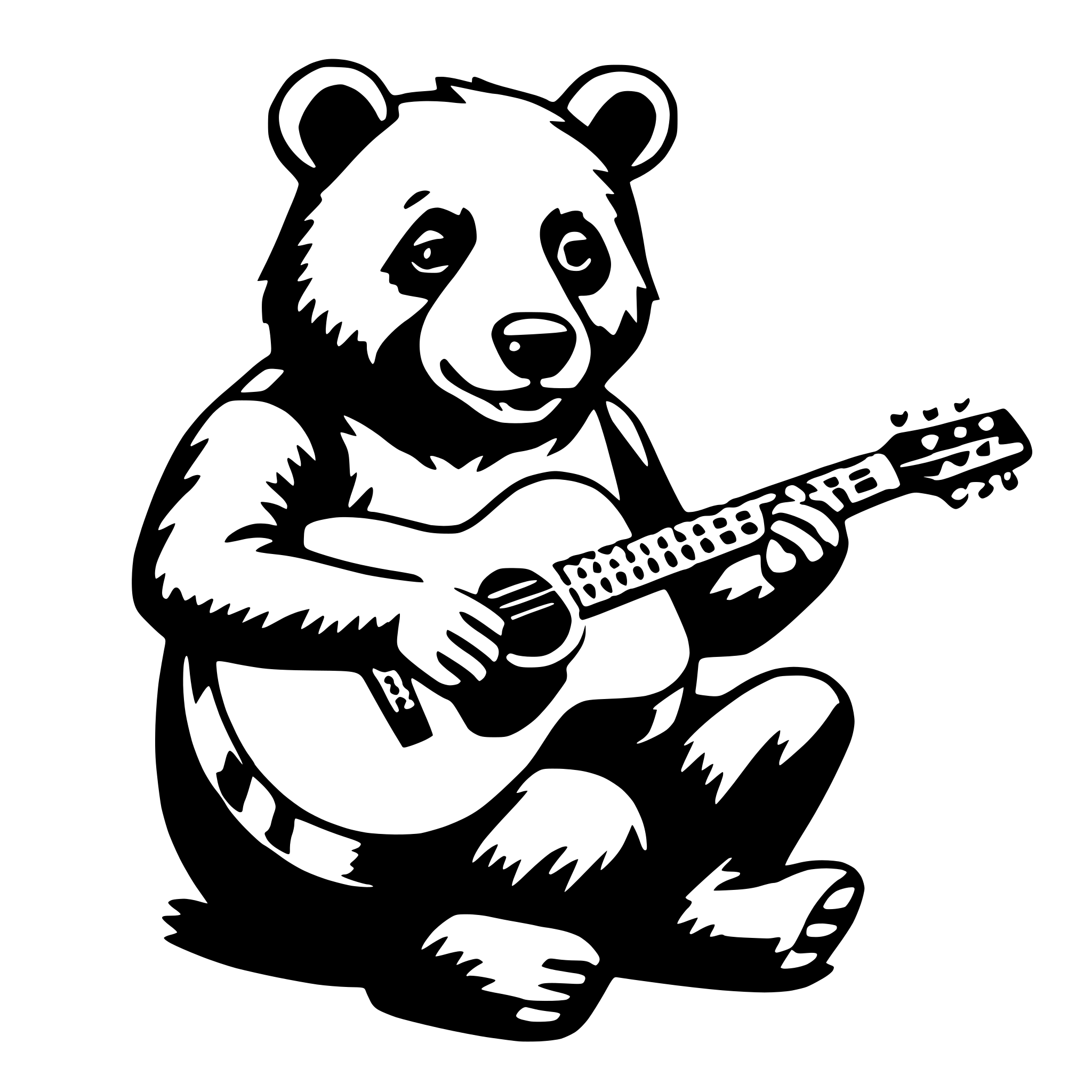 AI-generated SVG of a bear playing guitar
