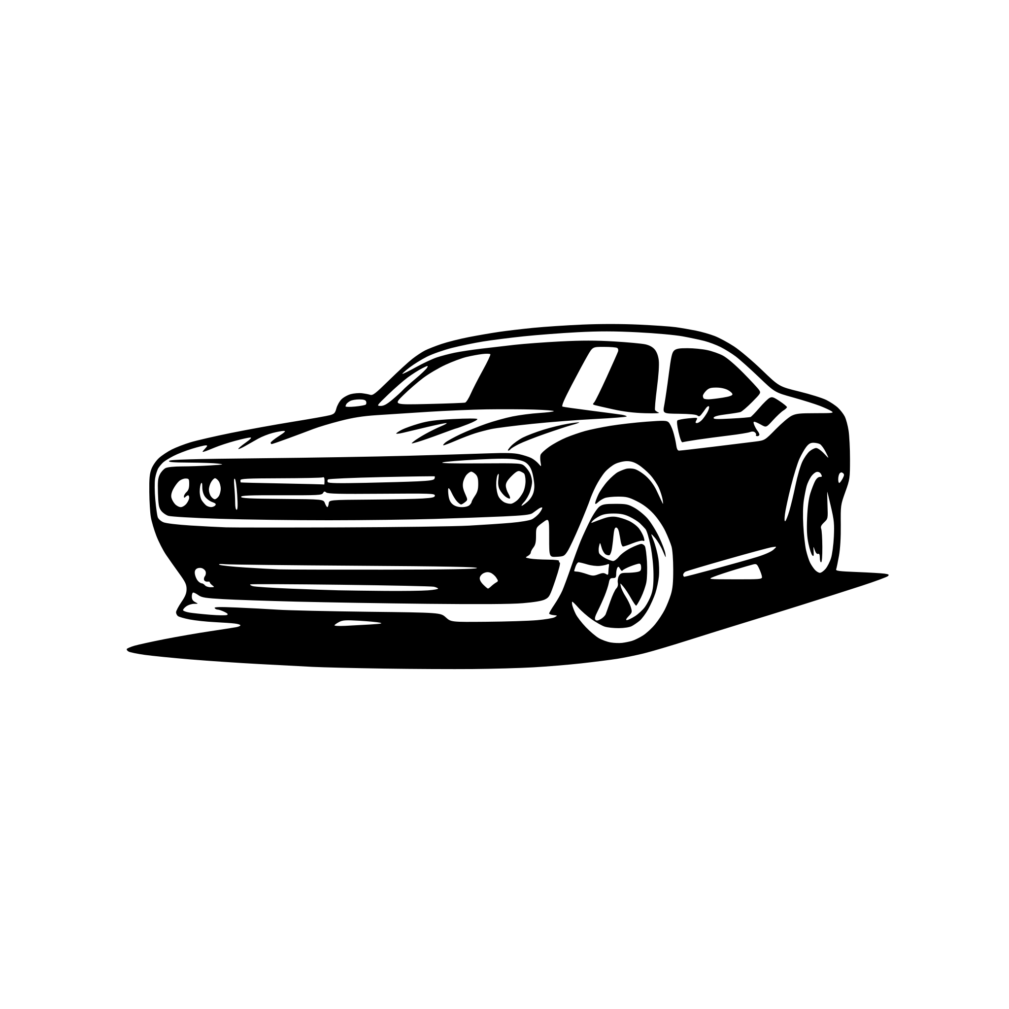 AI-generated SVG of a 2009 dodge challenger rt in graphic t-shirt design