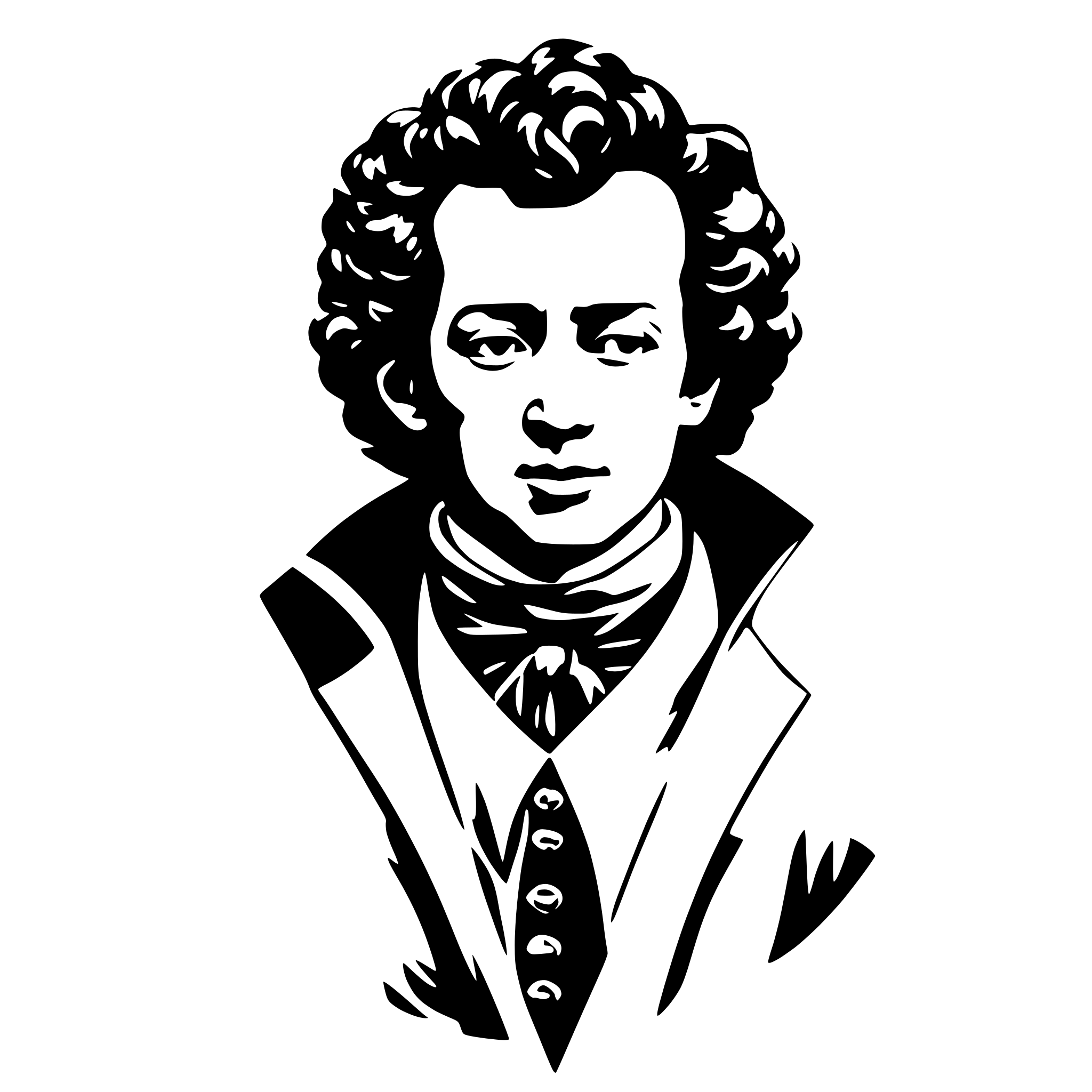 AI-generated SVG of a Portrait of the poet Alexander Pushkin