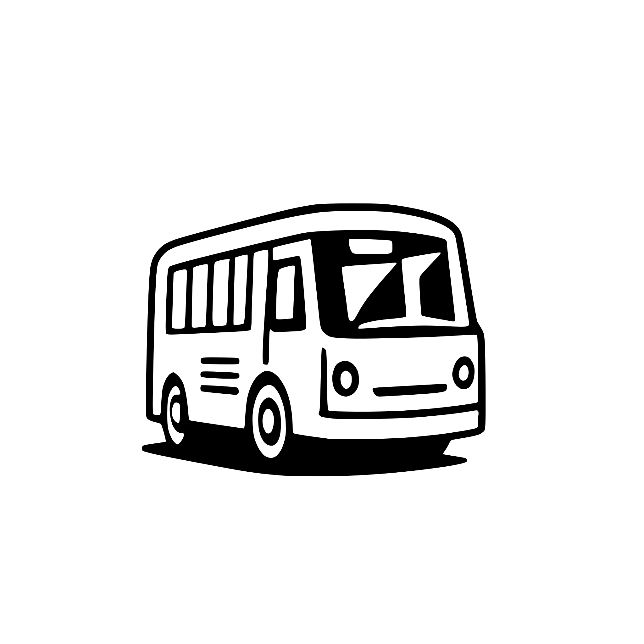 AI-generated SVG of a Minimal flat icon of a city bus, front view, monochrome line art, SVG vector style