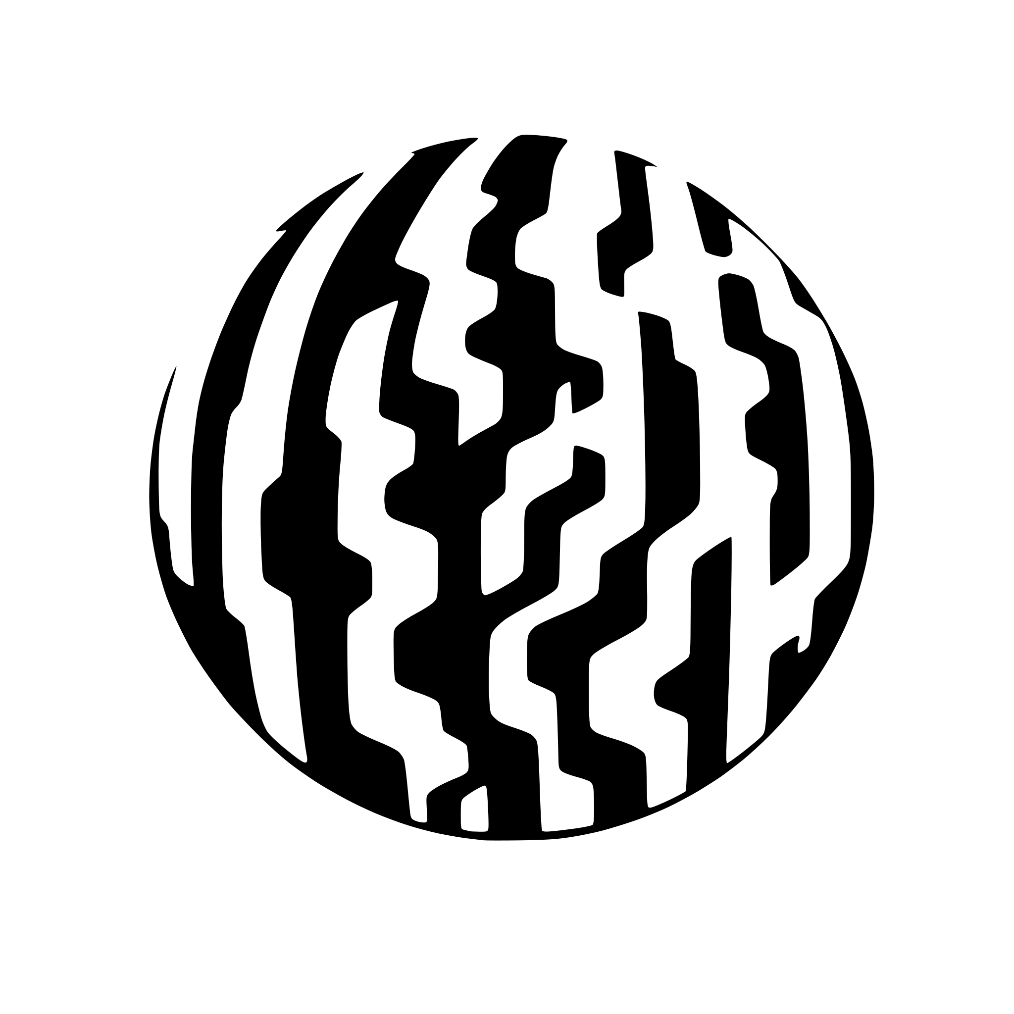 AI-generated SVG of a A circle, like a planet, with wavy lines inside of it