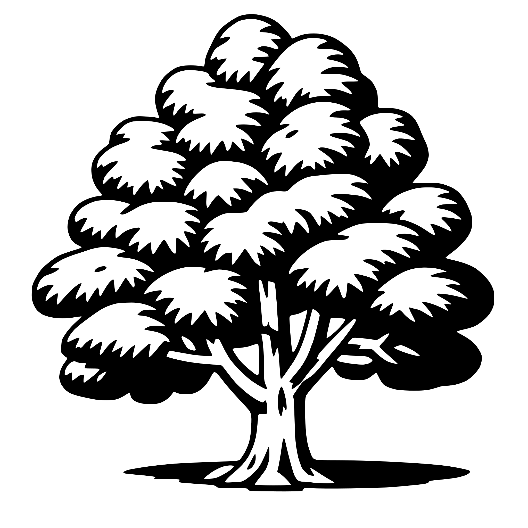AI-generated SVG of a yew tree