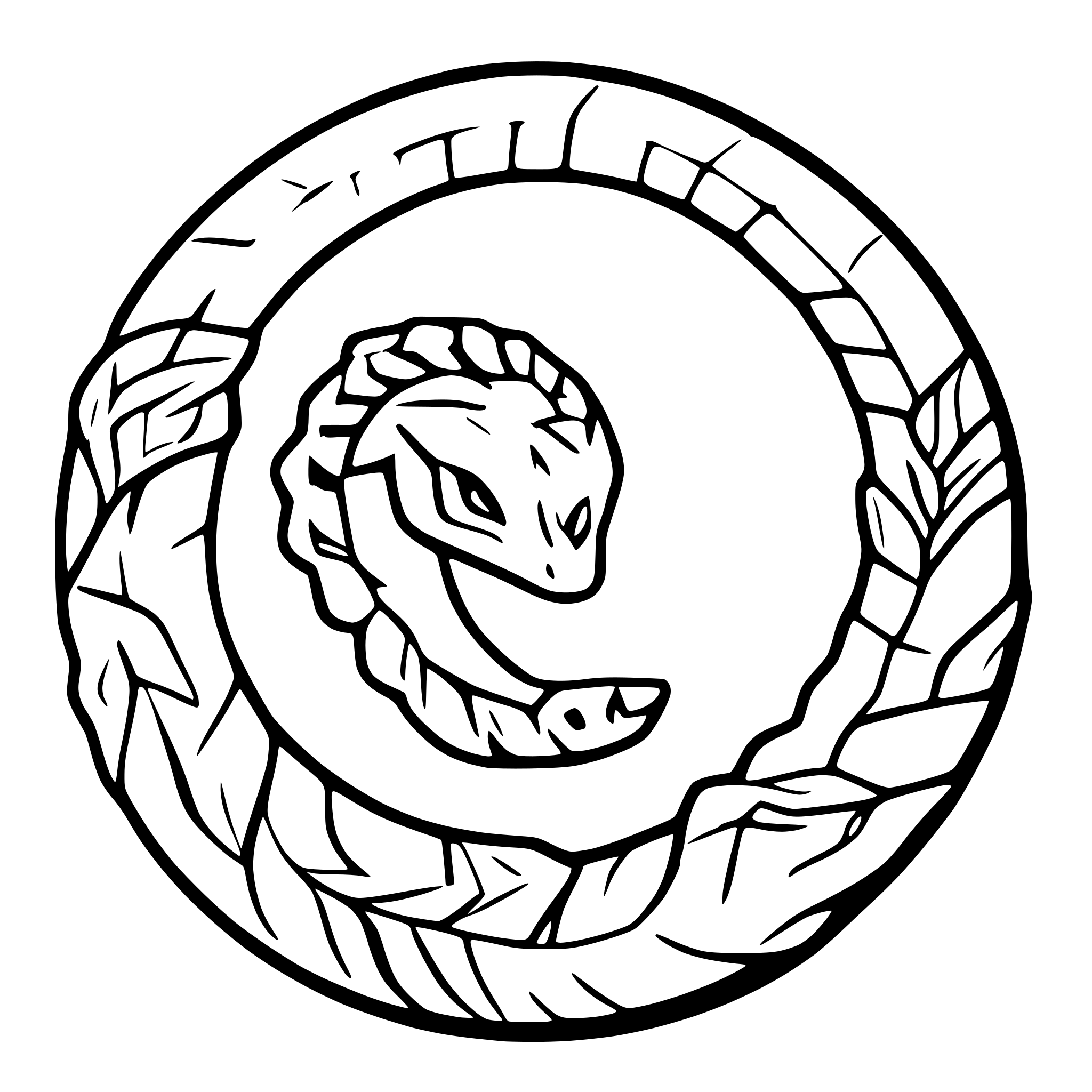 AI-generated SVG of a ouroboros combined with a helix