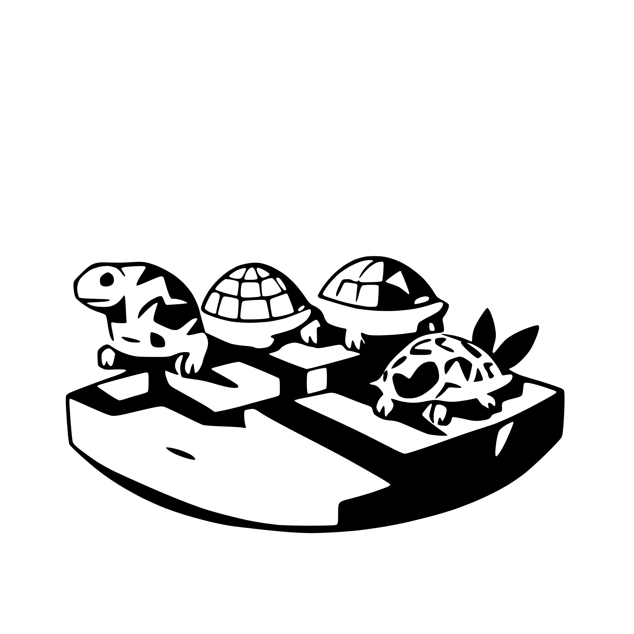 AI-generated SVG of a turtles basking on a log
