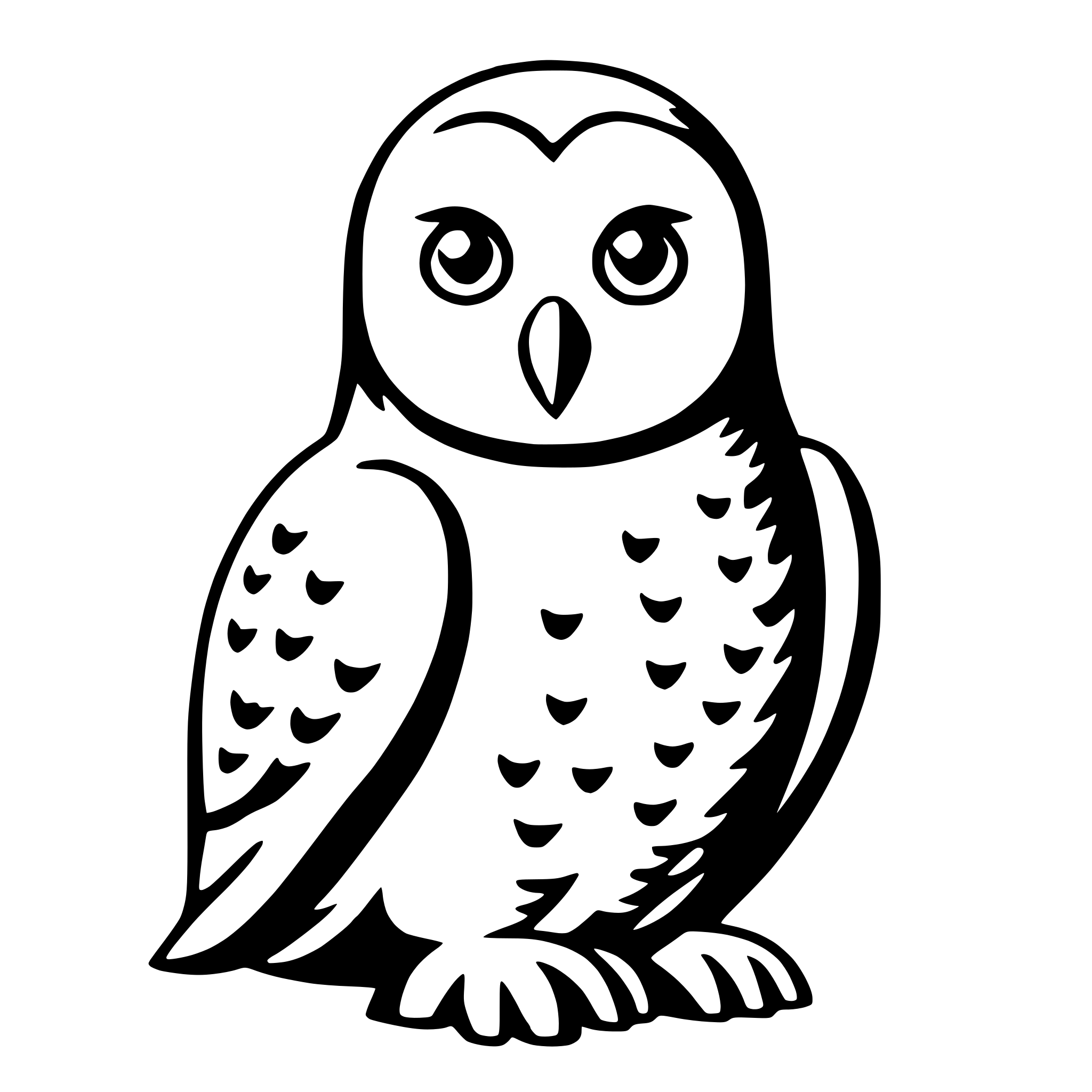 AI-generated SVG of 'snowy owl'