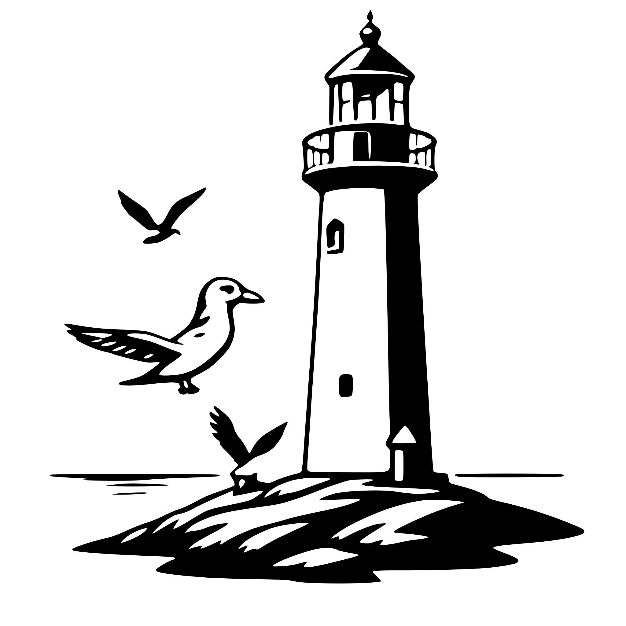 AI-generated SVG of a lighthouse and seagull
