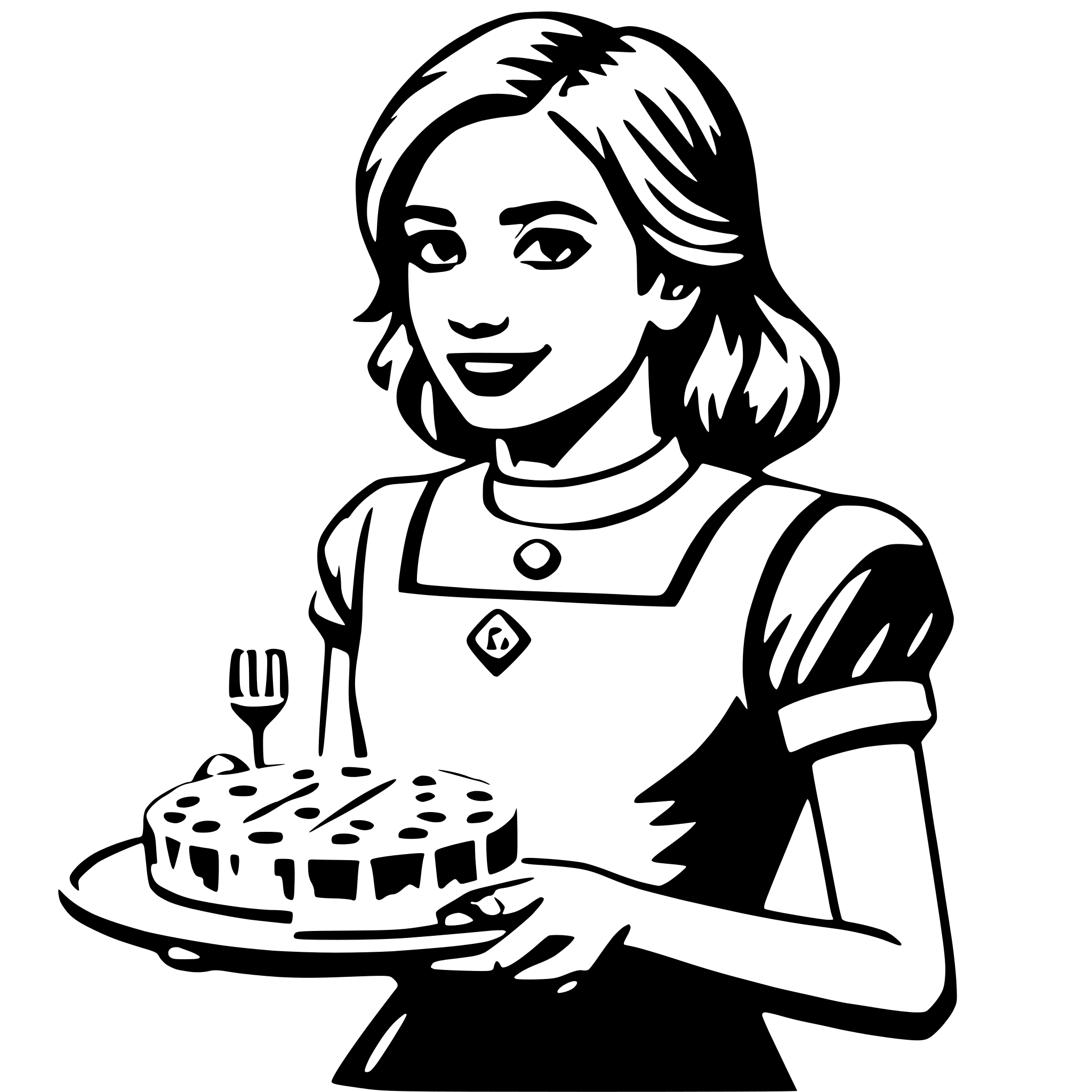 AI-generated SVG of 'waitress'