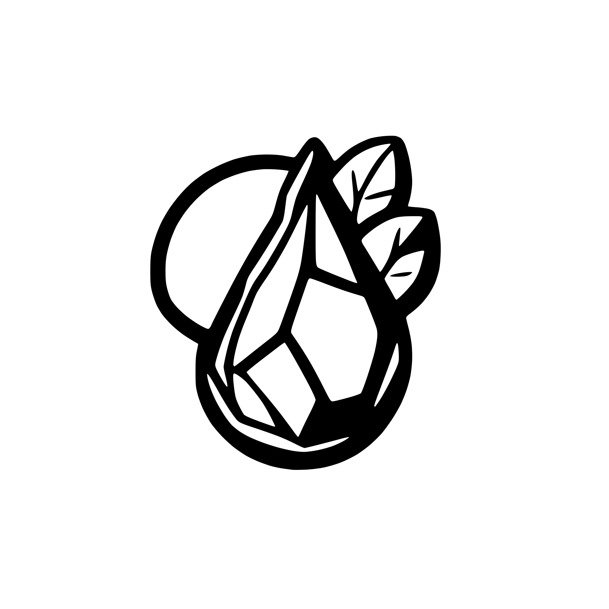 AI-generated SVG of 'Teardrop with 3 hexagons'