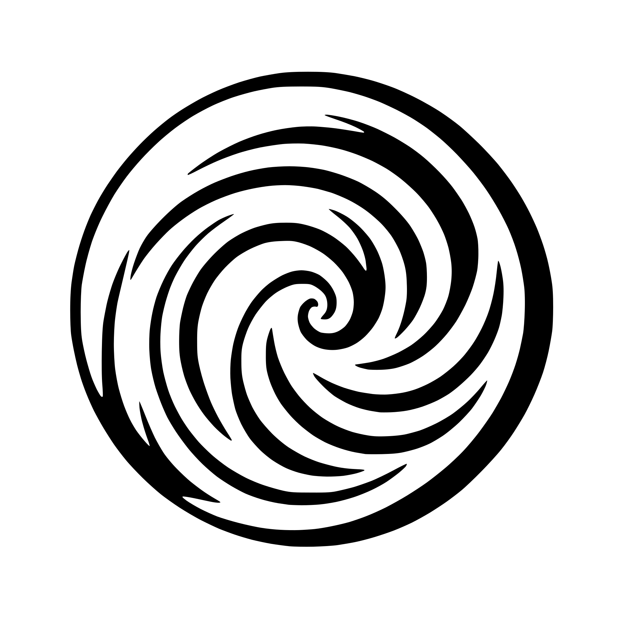 AI-generated SVG of 'stylized spiral with thick lines'