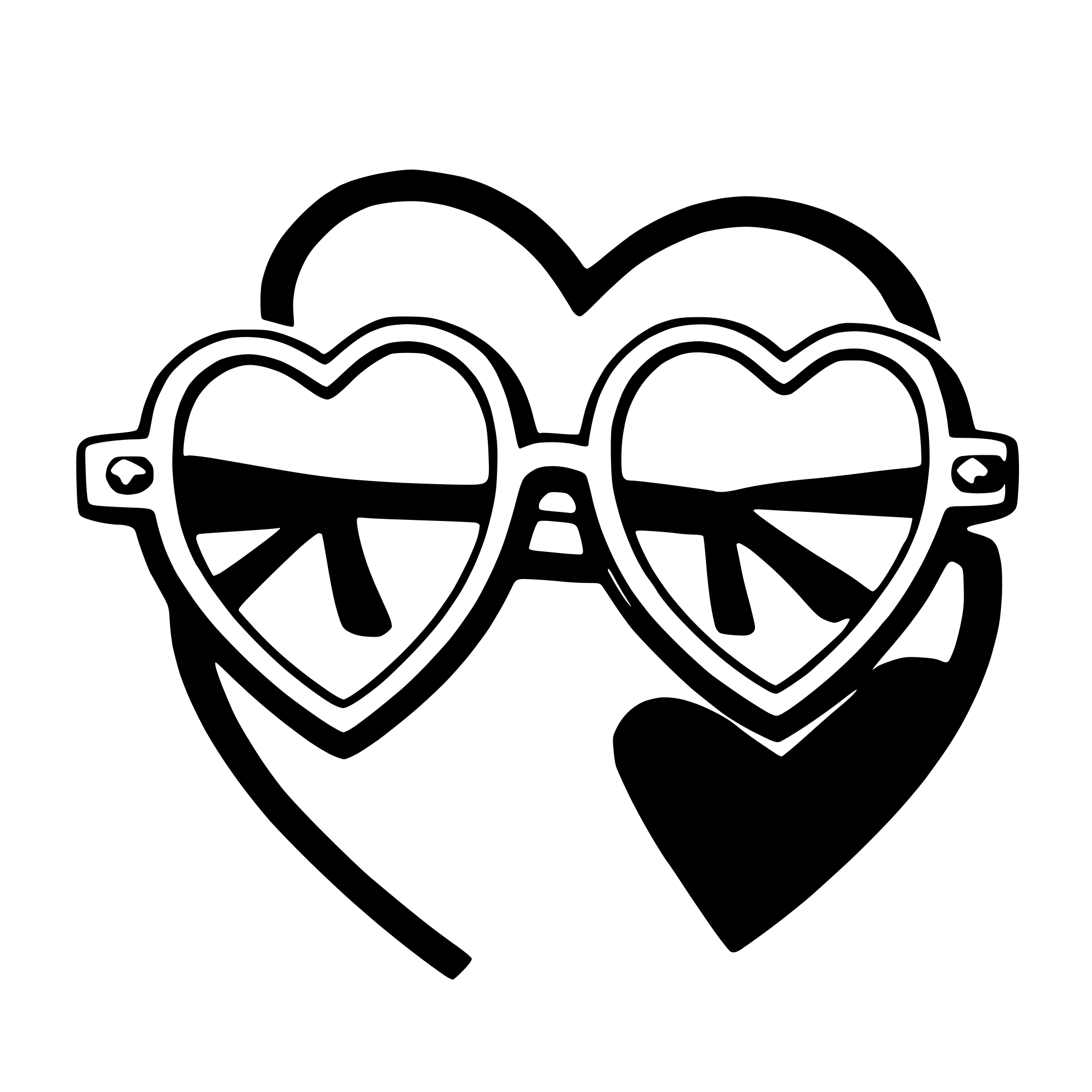 AI-generated SVG of 'heart-shaped glasses'