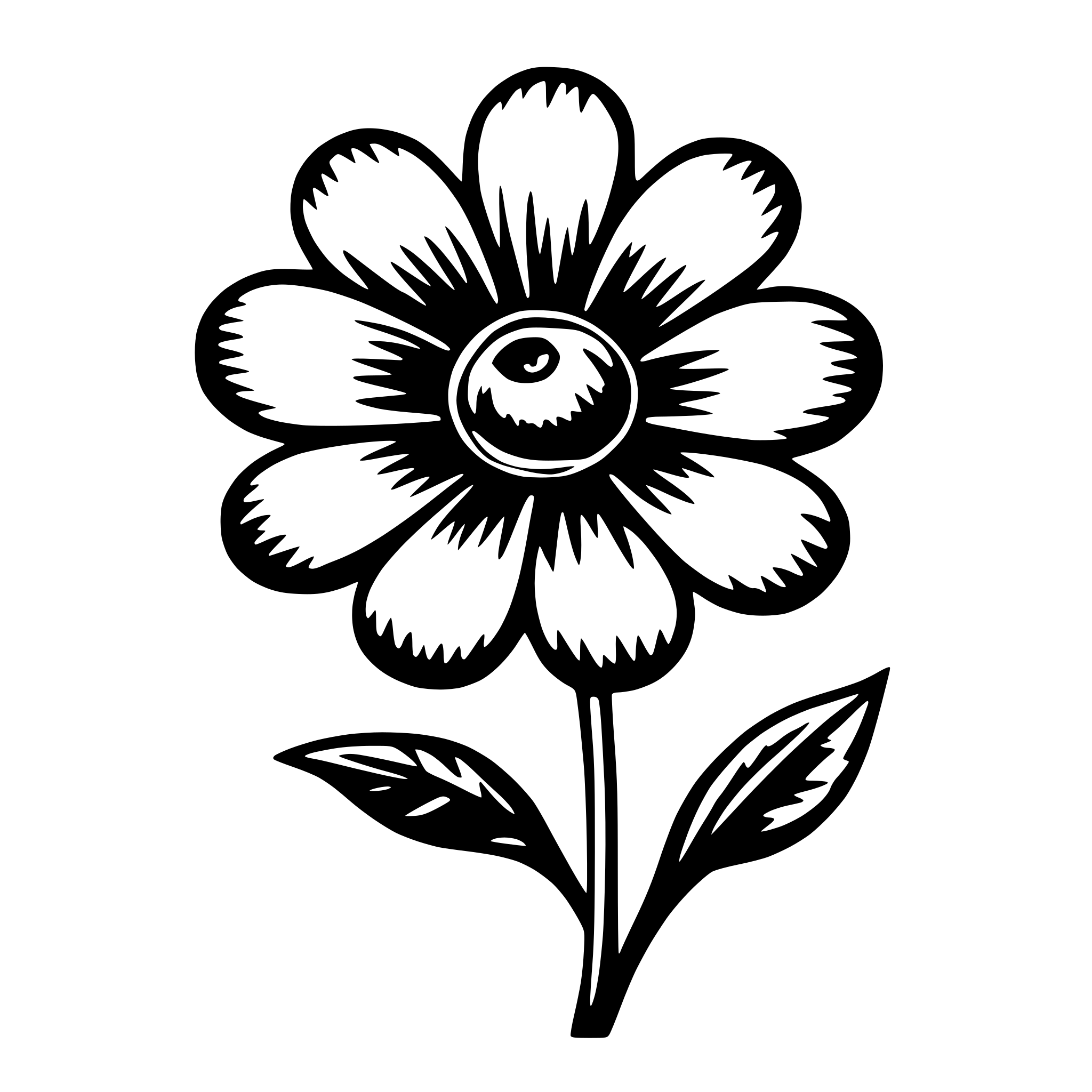 AI-generated SVG of 'symetrical basic flower'