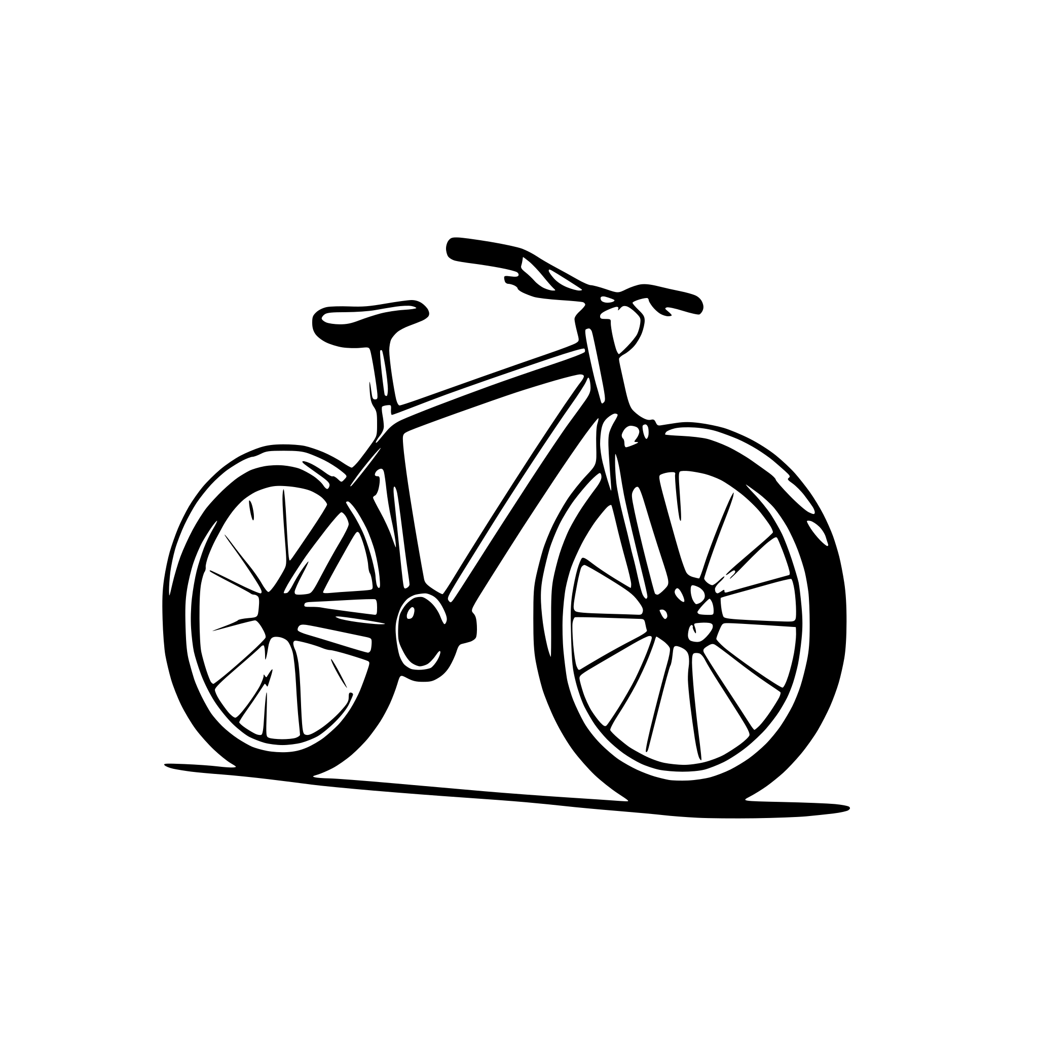 AI-generated SVG of a mountainbike in an amulette