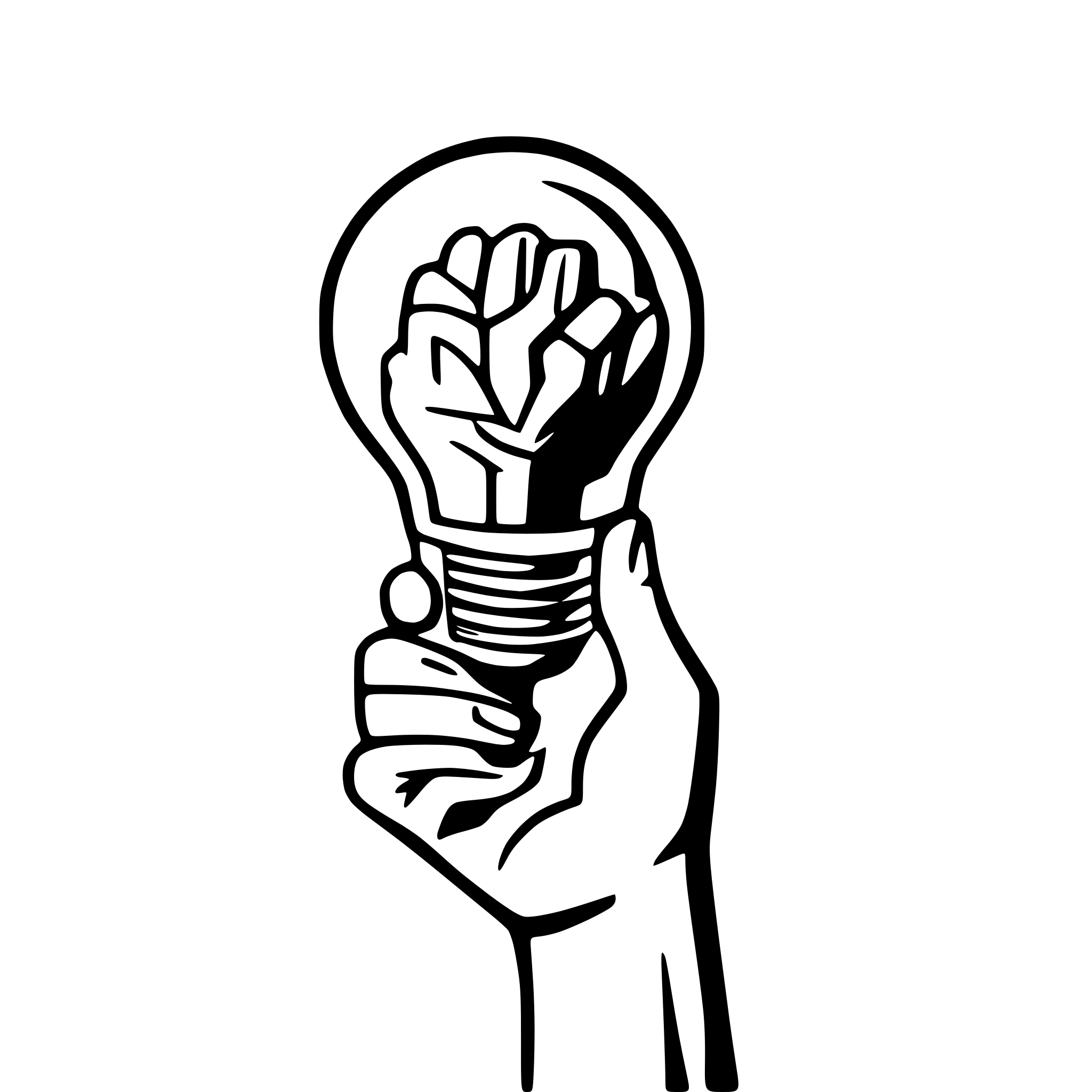 AI-generated SVG of 'hand holding a lightbulb'