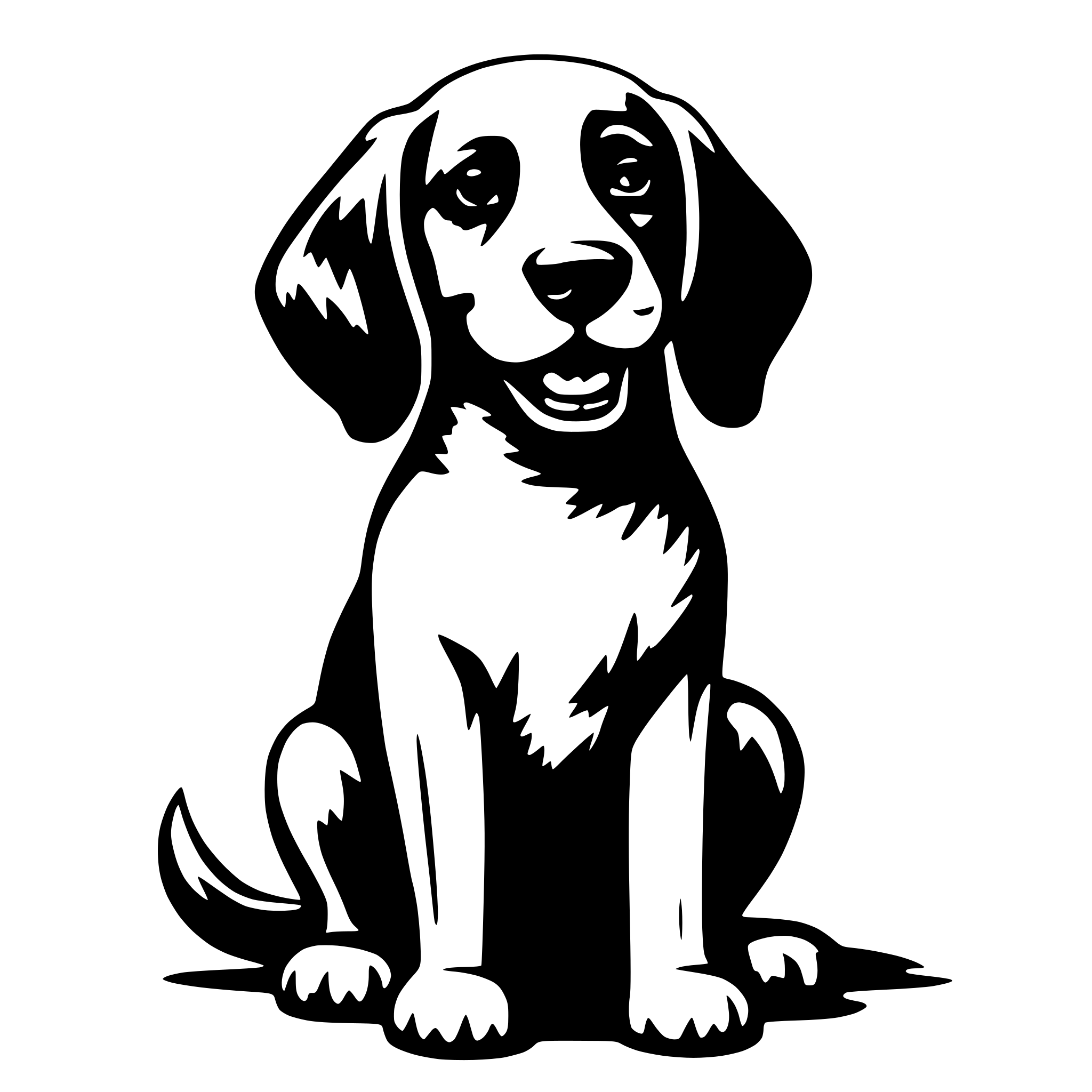 AI-generated SVG of 'dog with wagging tail'
