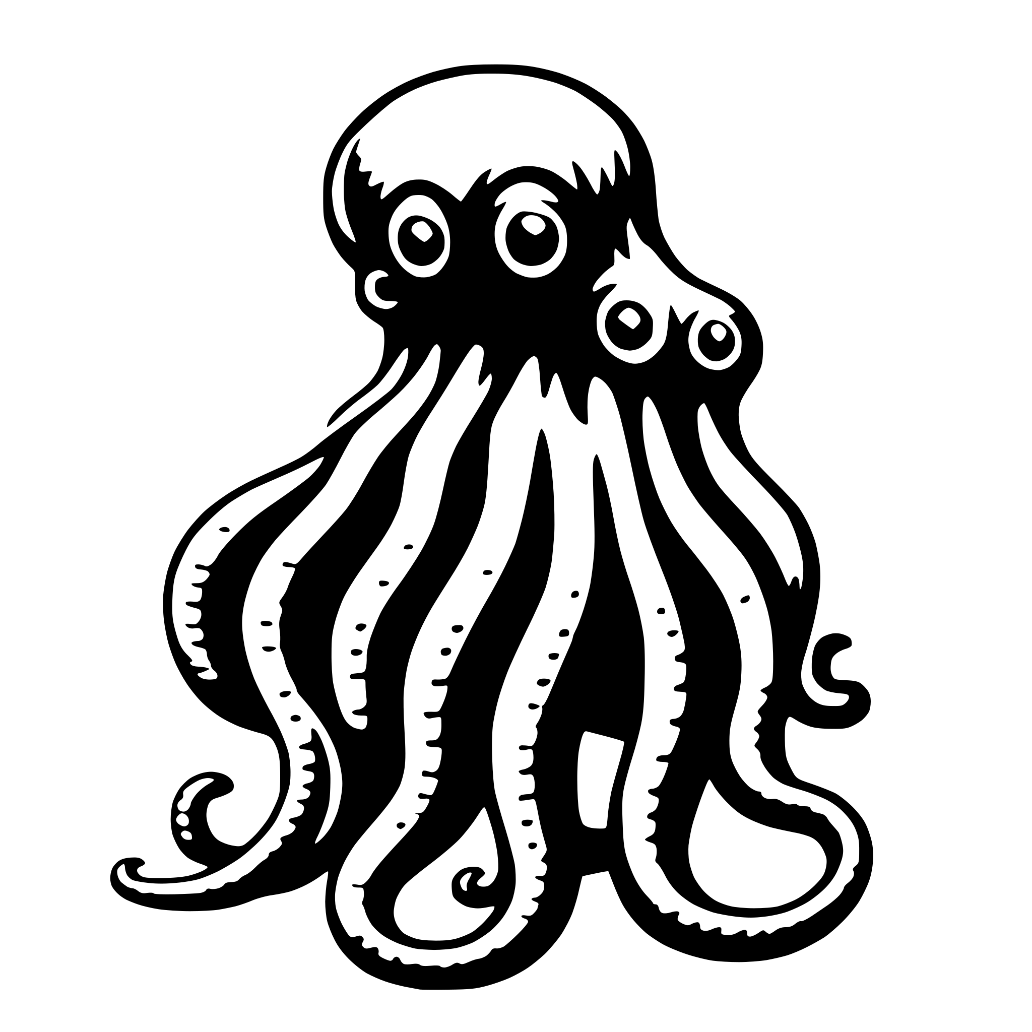 AI-generated SVG of 'octopus tentacles'
