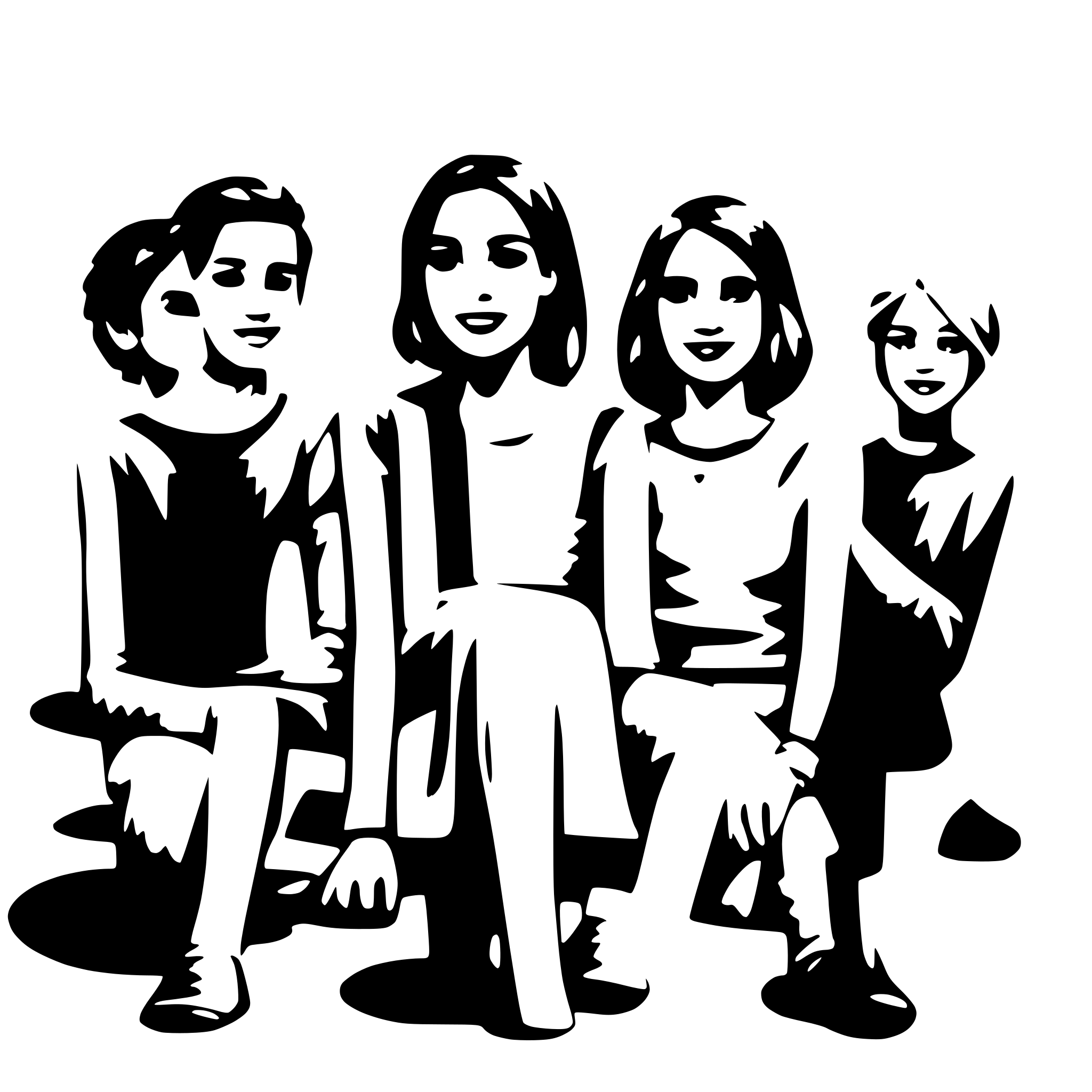AI-generated SVG of a scattered group photos on an empty background