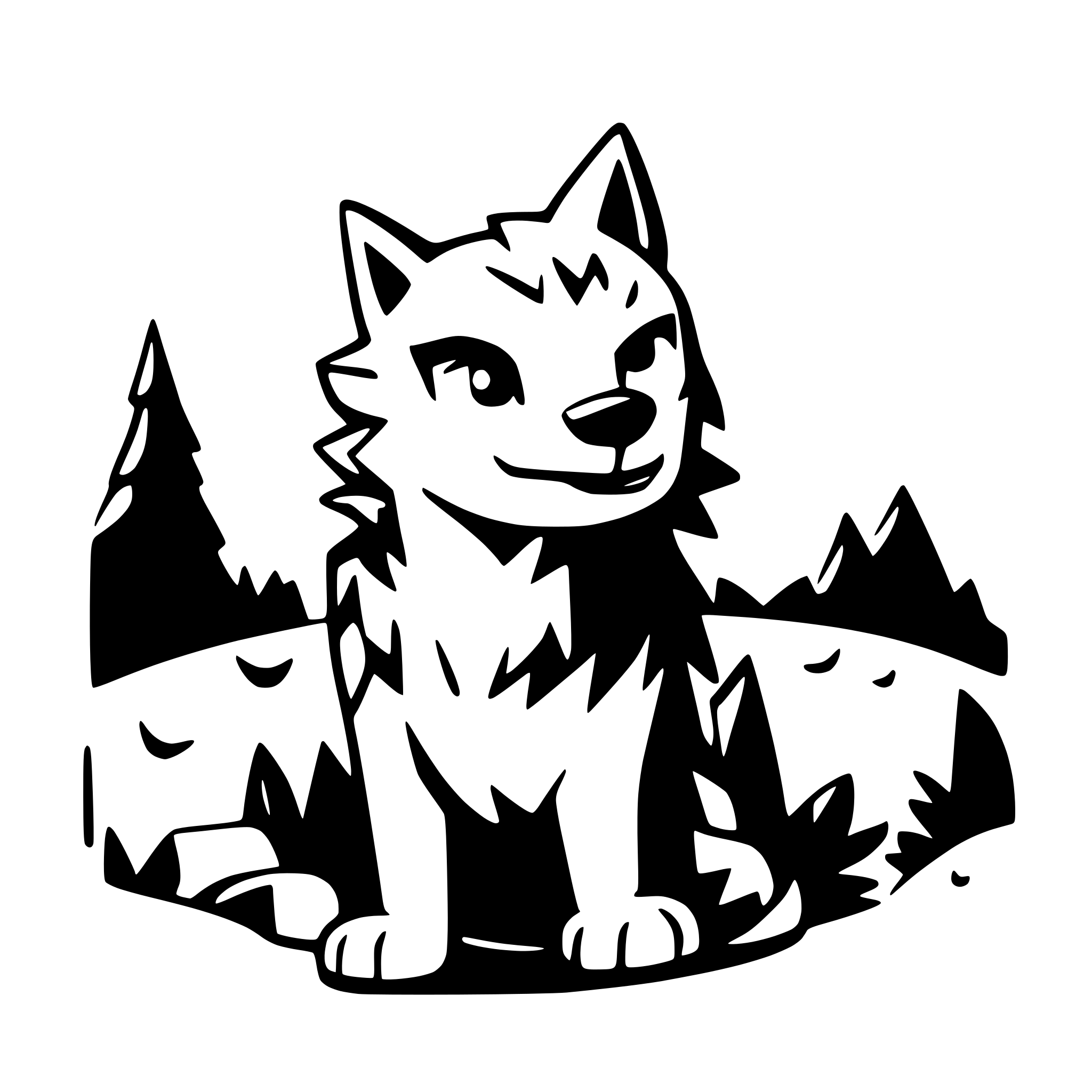 AI-generated SVG of a cute Wolf howling at the moon that says "Wolfe Pack Leader Part Deux" in an action font