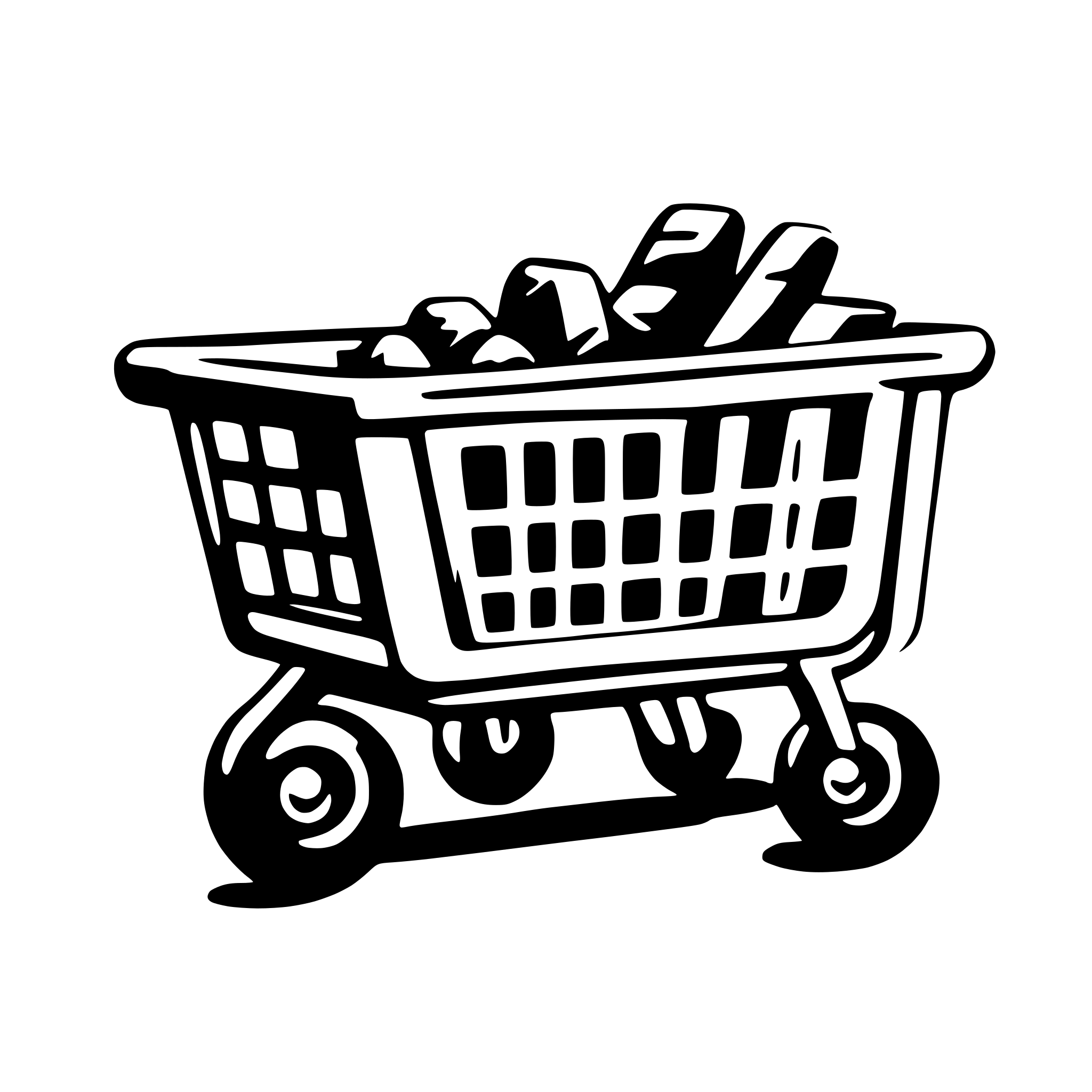 AI-generated SVG of a Shopping cart vector icon, flat design. Isolated on white background
