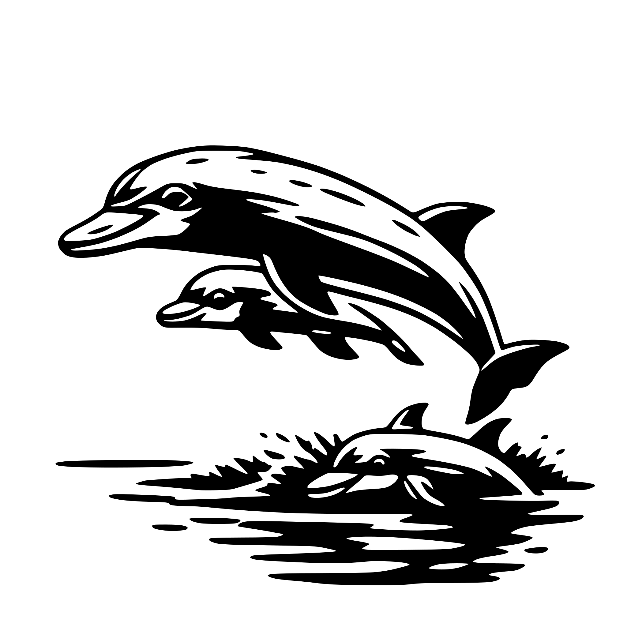 AI-generated SVG of 'dolphin pod'
