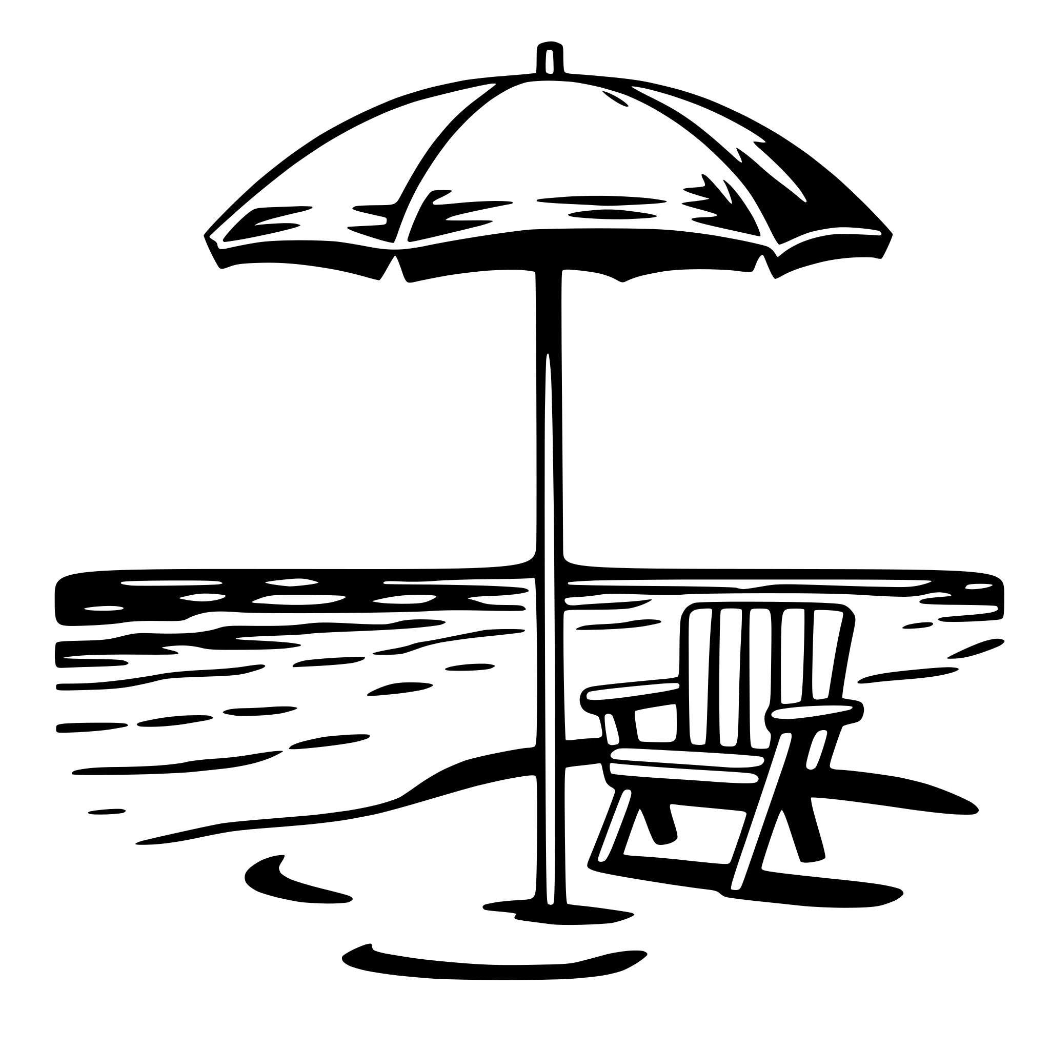 AI-generated SVG of a beach umbrella and waves