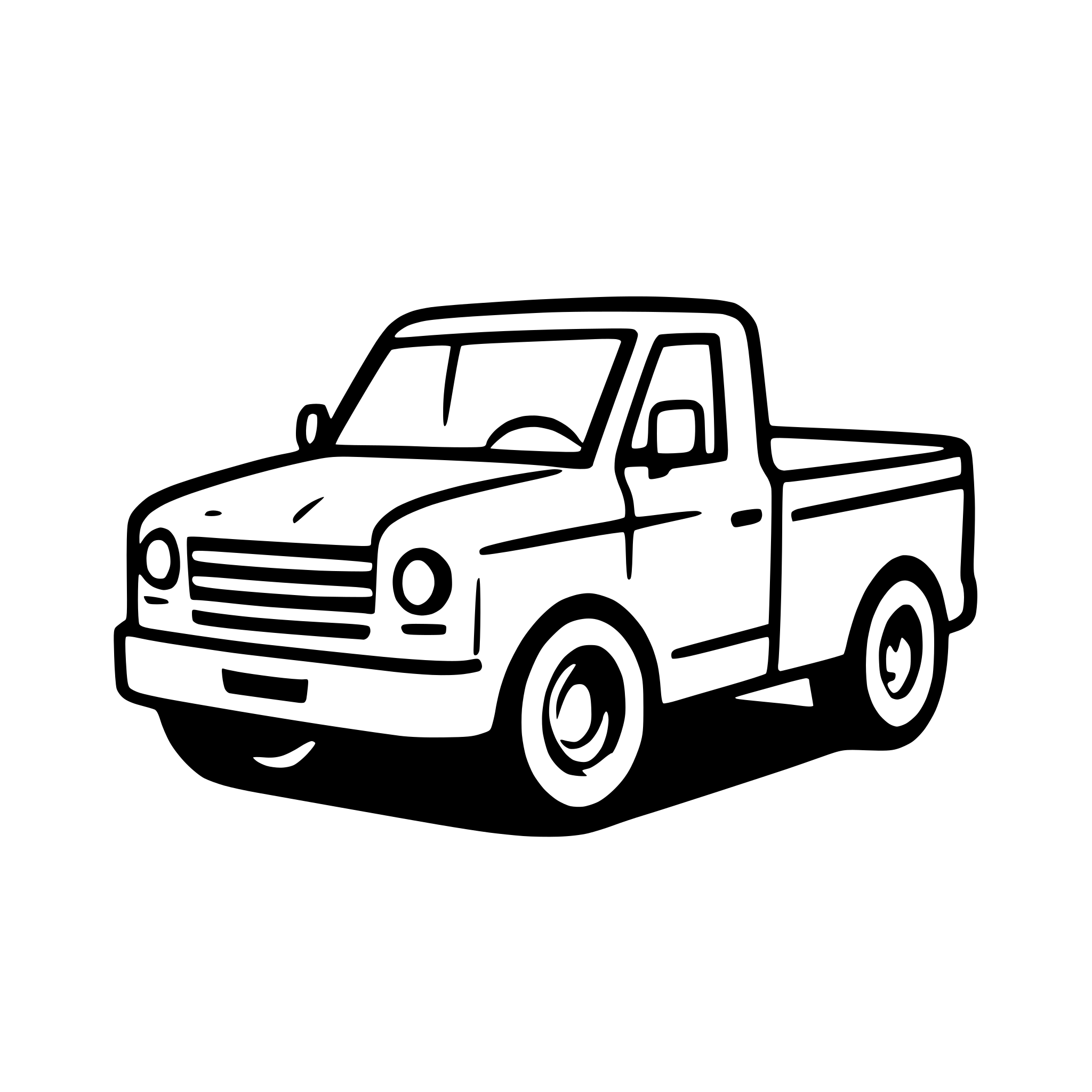 AI-generated SVG of a line icon of a pickup truck