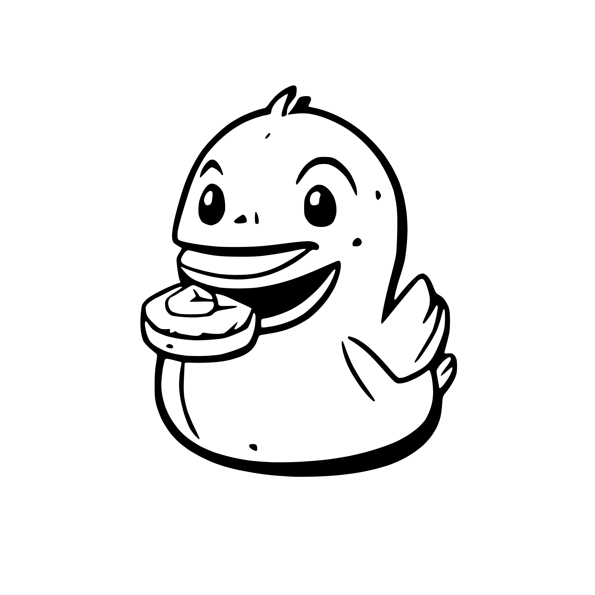 AI-generated SVG of 'rubber ducky eating a cookie'