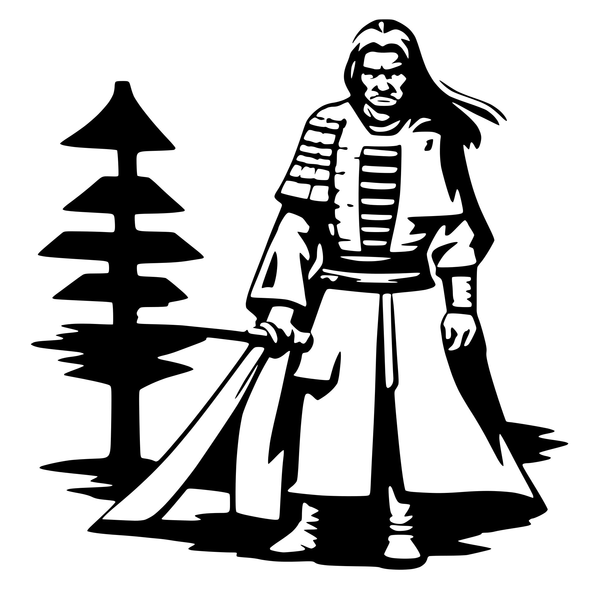 AI-generated SVG of a Old samurai