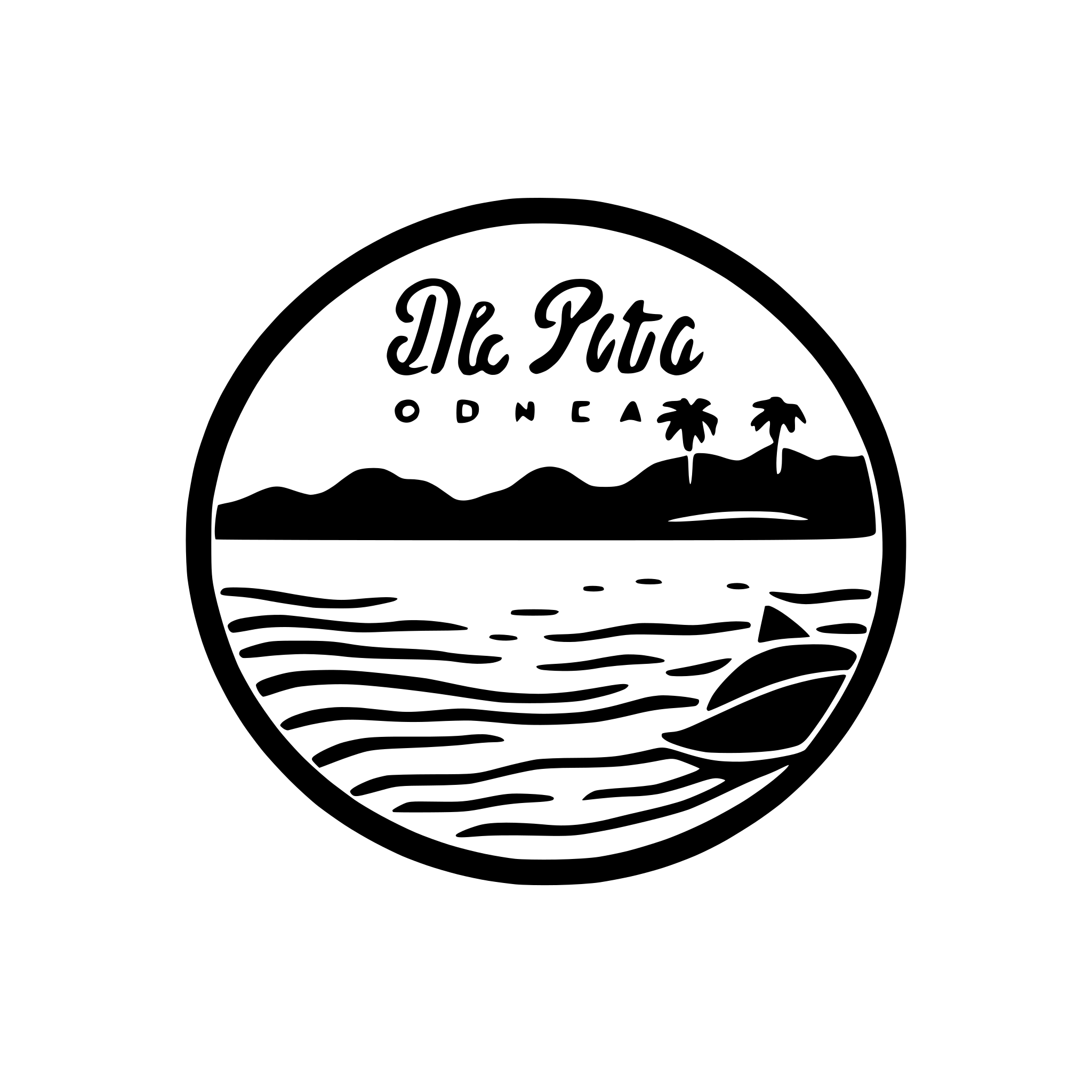 AI-generated SVG of a Please draw a logo for a bnb place called "Ondas de Pipa", to give more context, Pipa is a coastal city in the northern region of Brazil, a beautiful sunny place with high tides. I want the round logo being the left and the name `Ondas de Pipa` written on the right in a calming font.