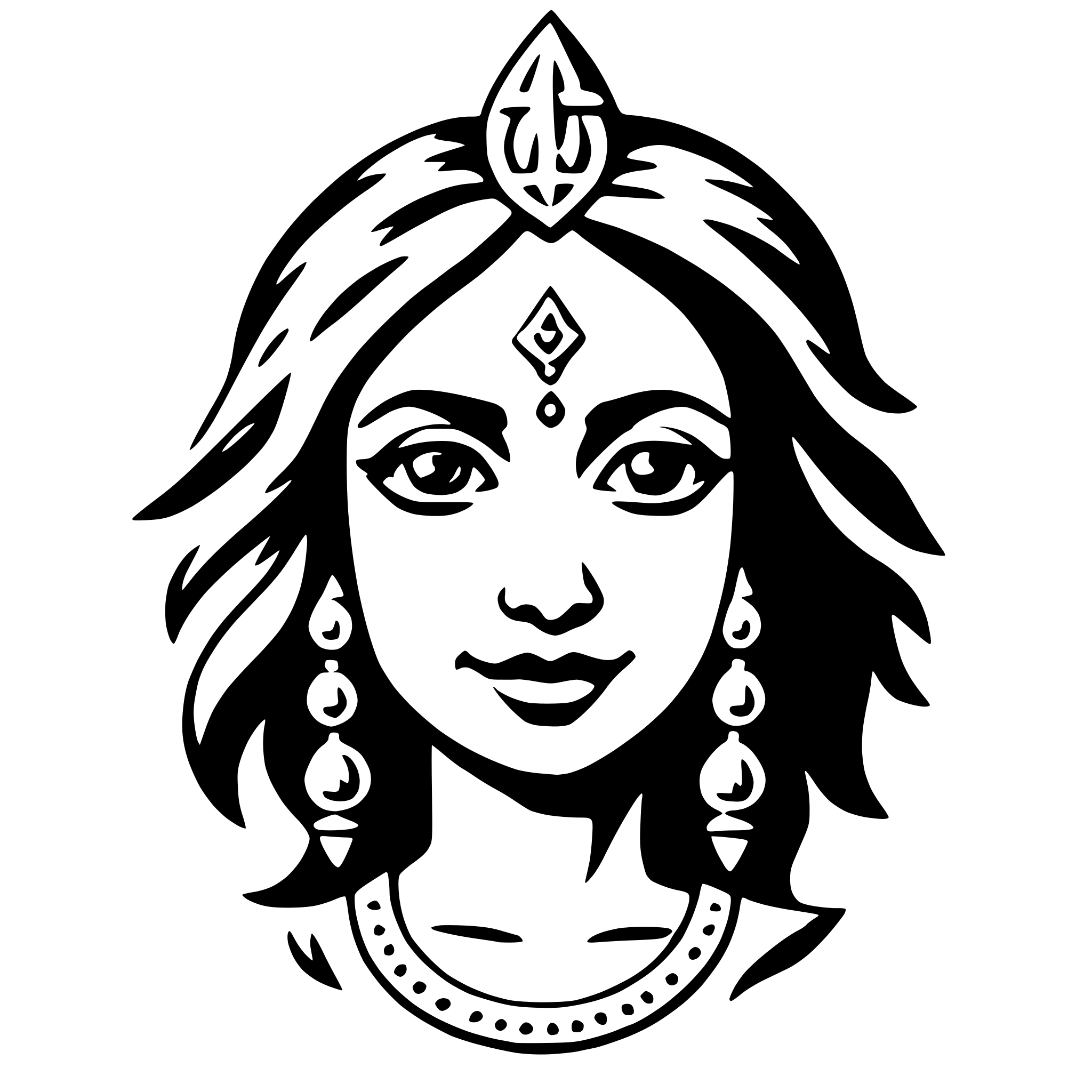 AI-generated SVG of a durga