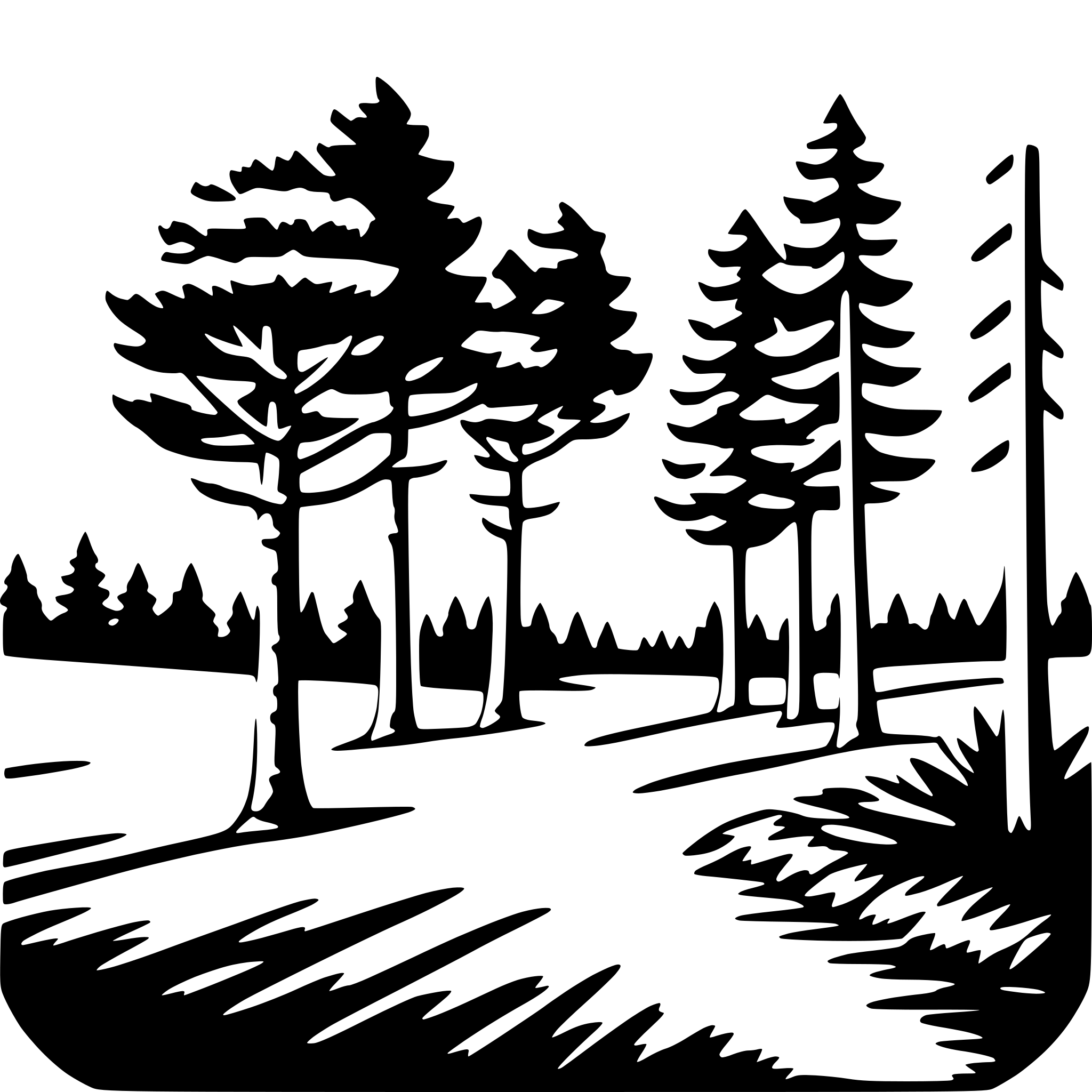 AI-generated SVG of a pine forest