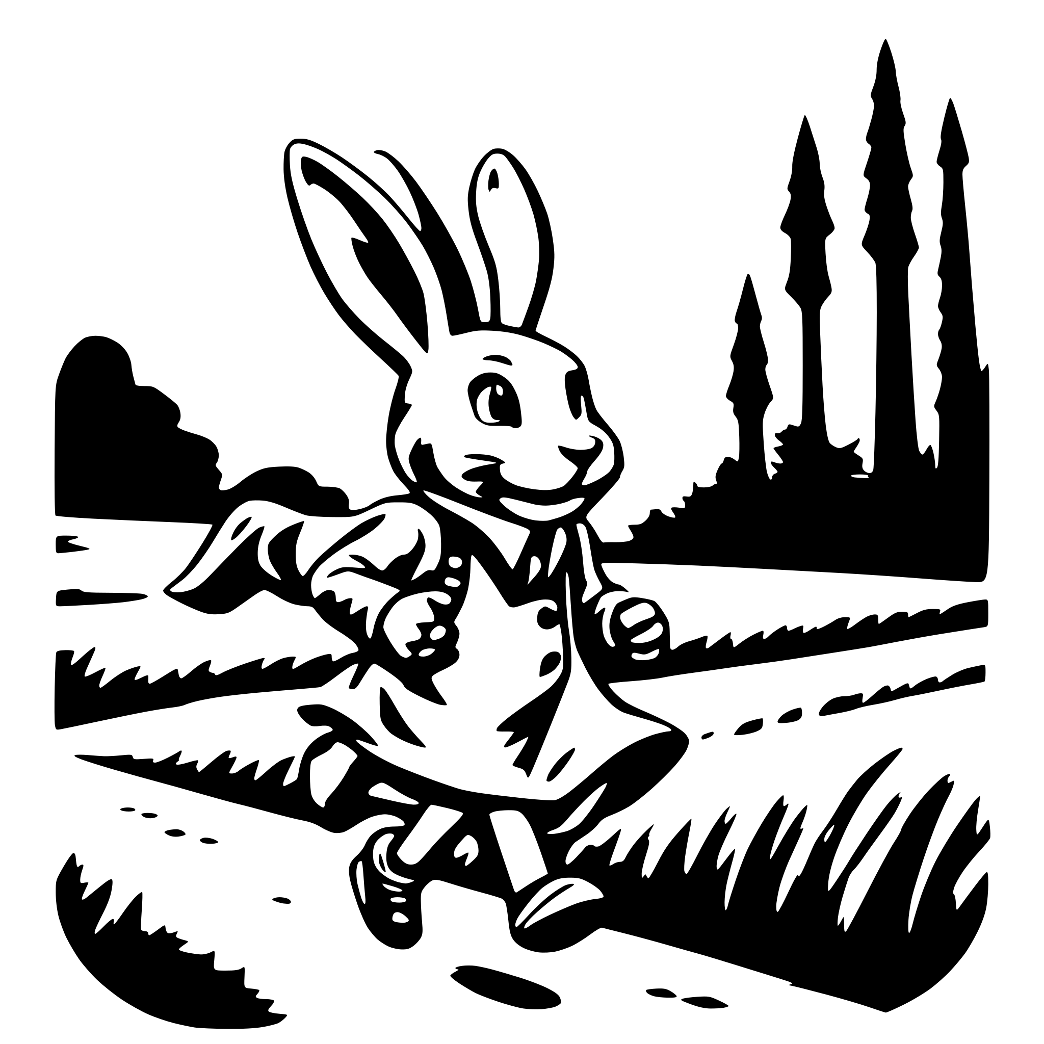 AI-generated SVG of a roger rabit runing from jesscia